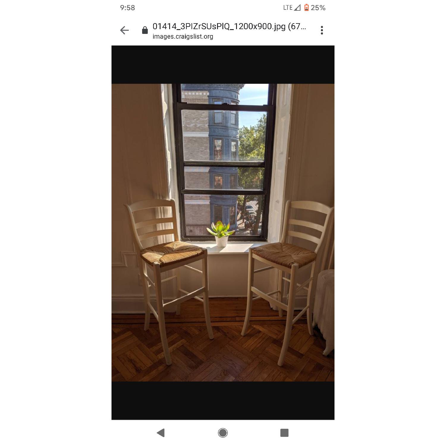 Pottery Barn Antique White Counter Stools - image-1