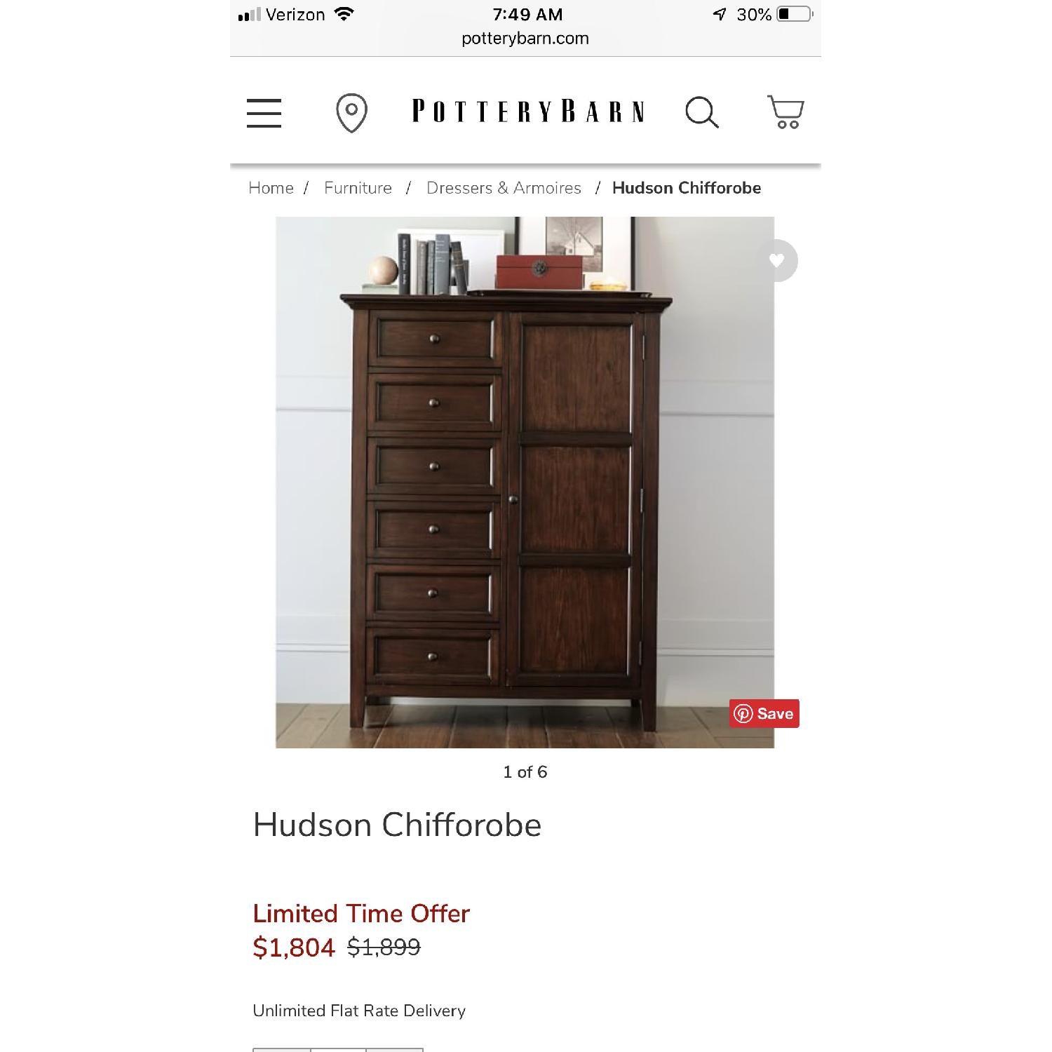 Pottery Barn Hudson Wardrobe/Dresser - image-3