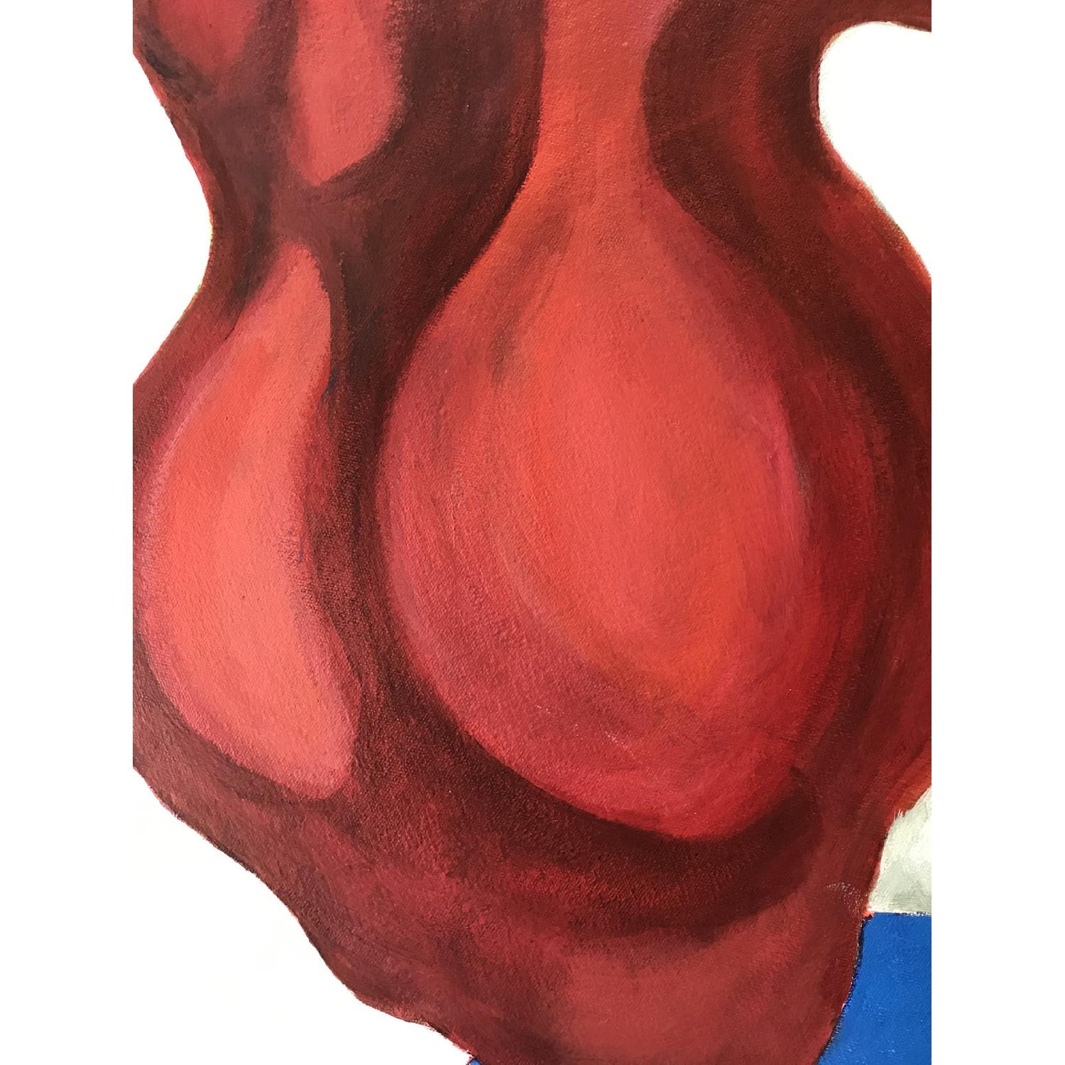 Vintage Abstract Painting Biomorphic by Frank Hertz - image-3