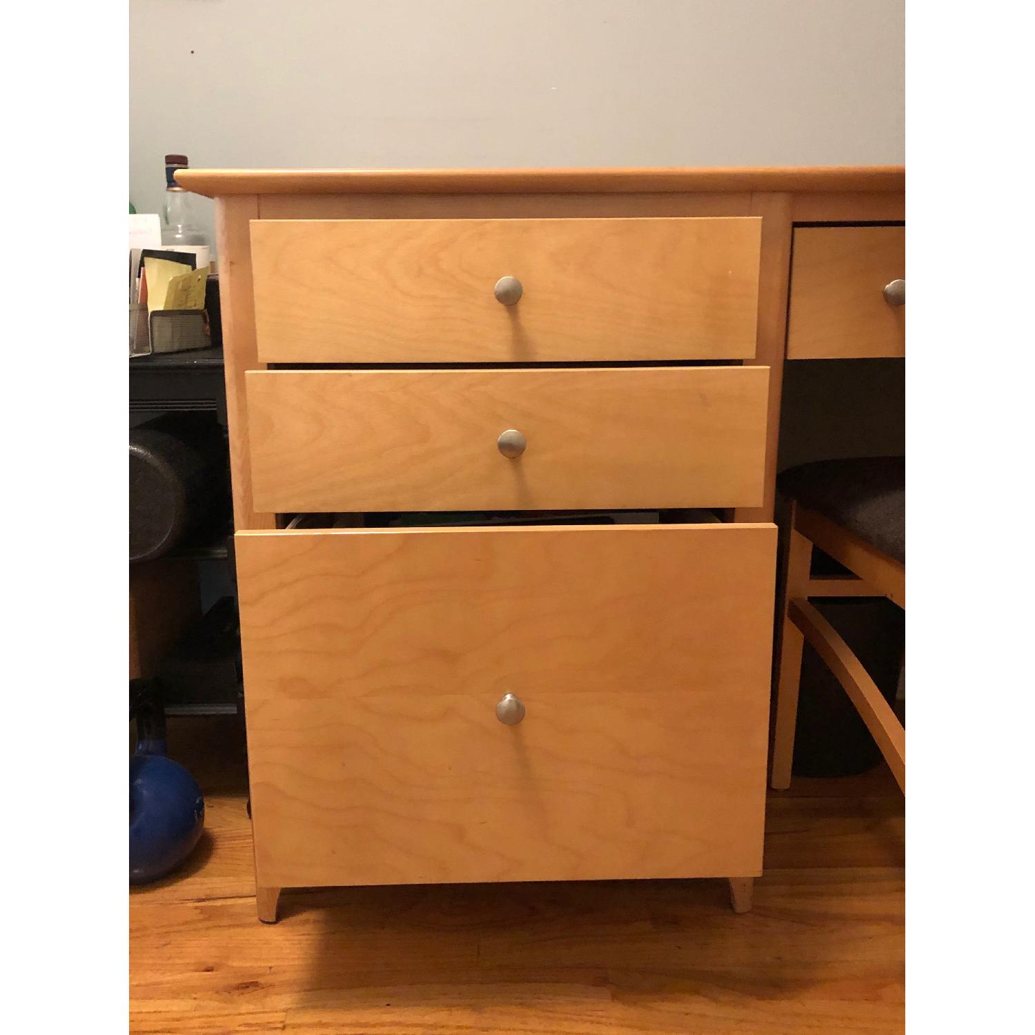 Solid Wood Desk w/ Storage & Matching Chair - image-3