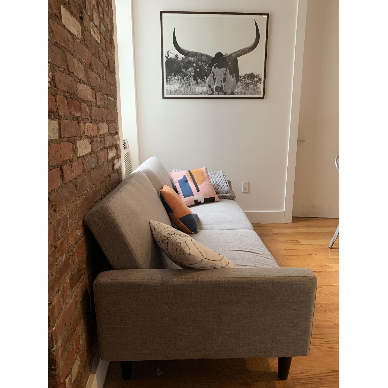 Grey Futon Sofa - image-1