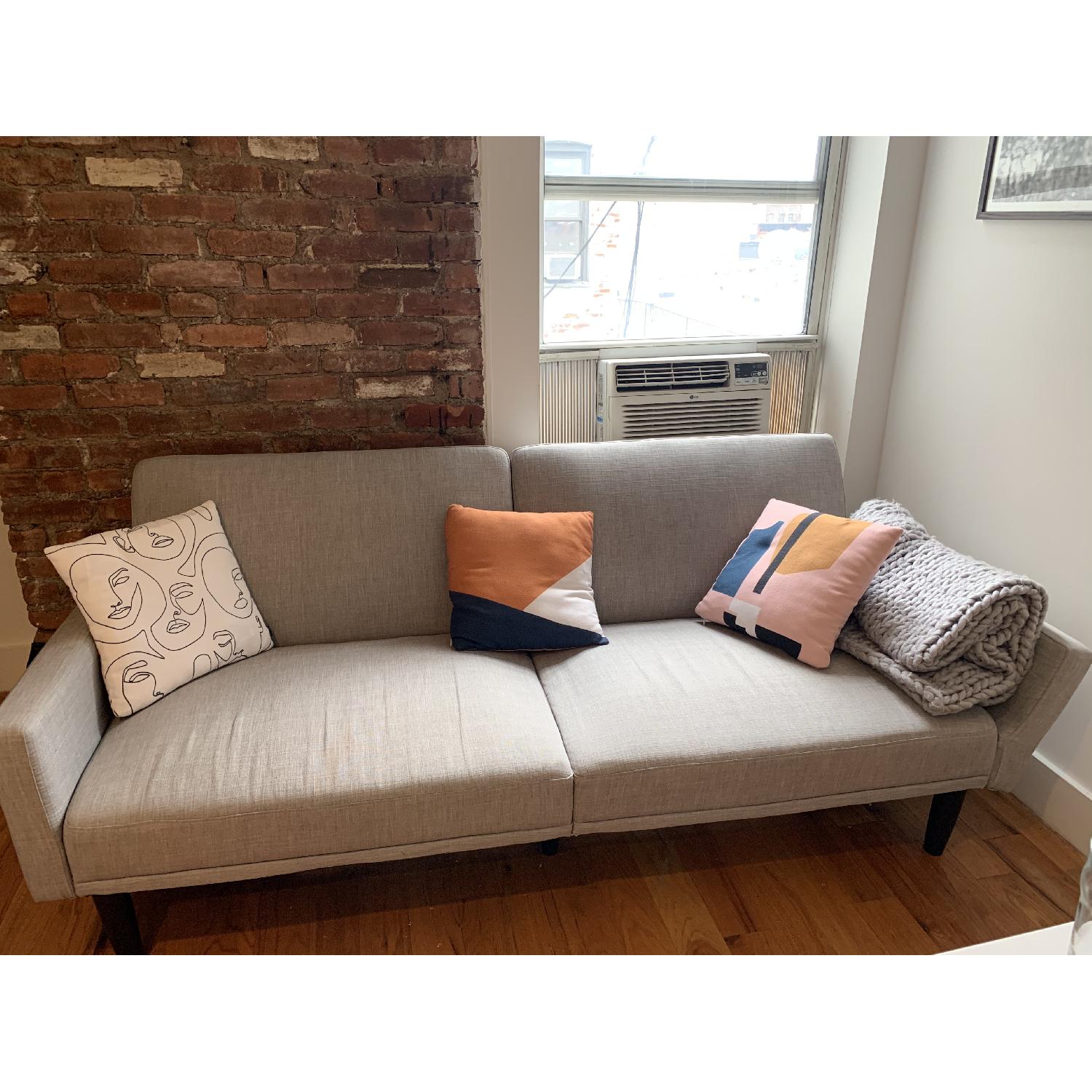 Grey Futon Sofa - image-2