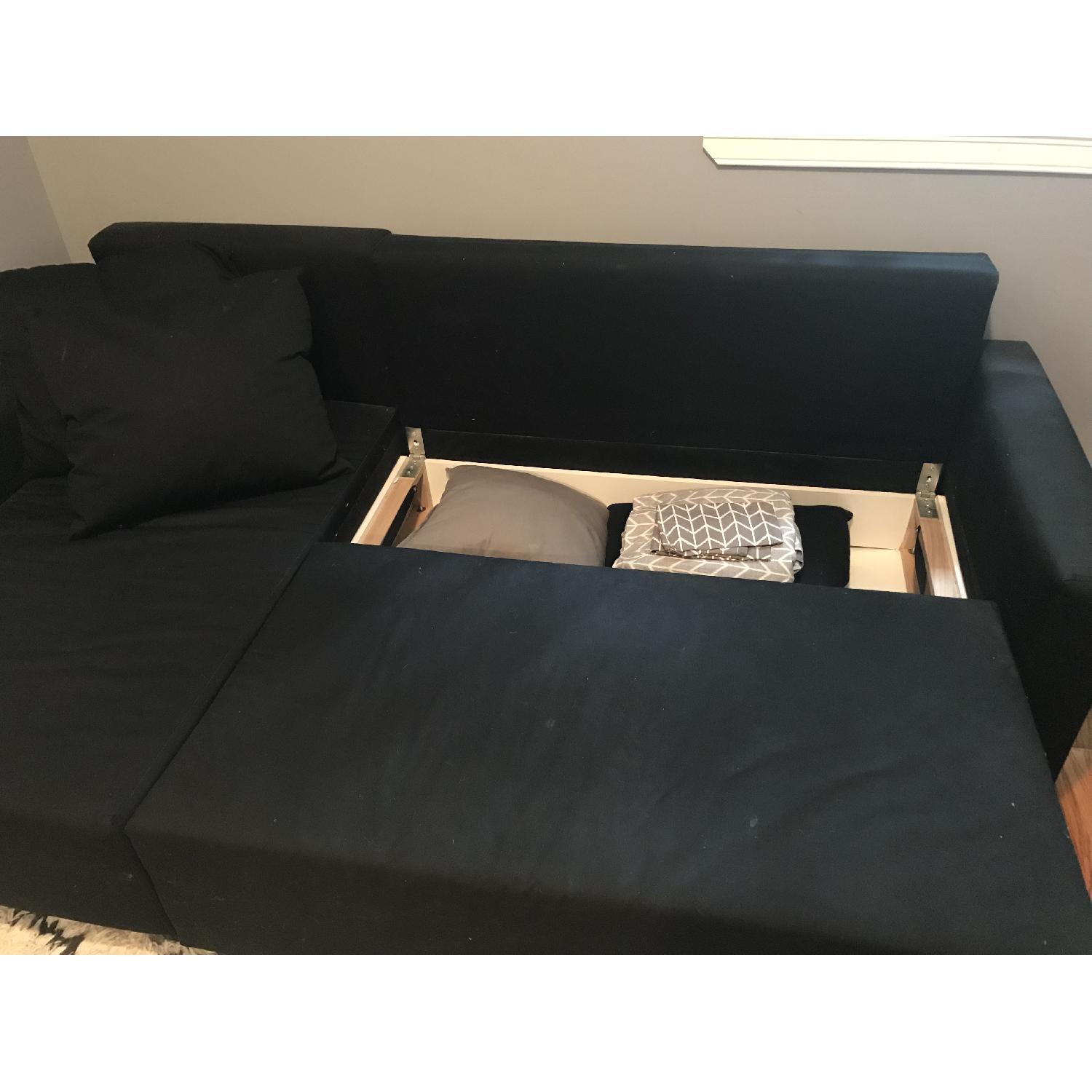 Ikea Lugnvik Black Sleeper Sectional Sofa AptDeco