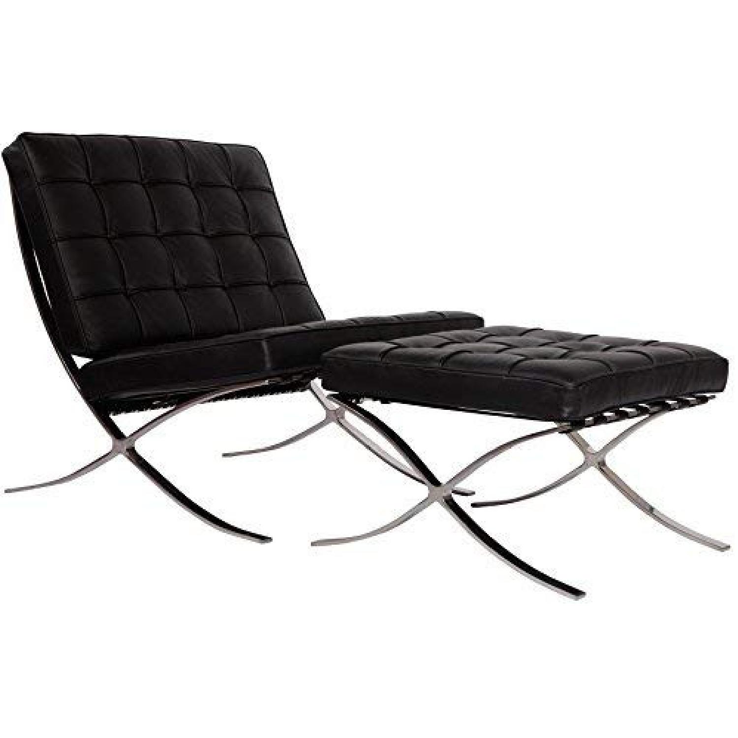 MLF Replica Knoll Barcelona Chair & Ottoman AptDeco