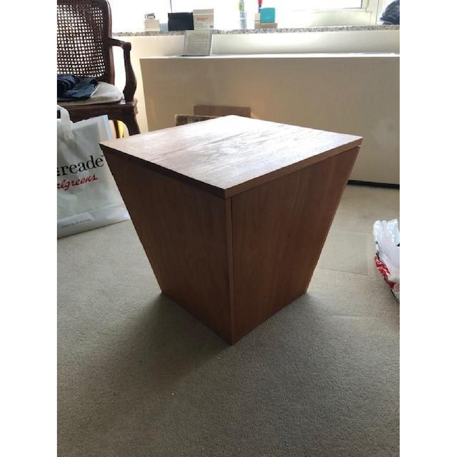 Wood End Table w/ Storage - image-1