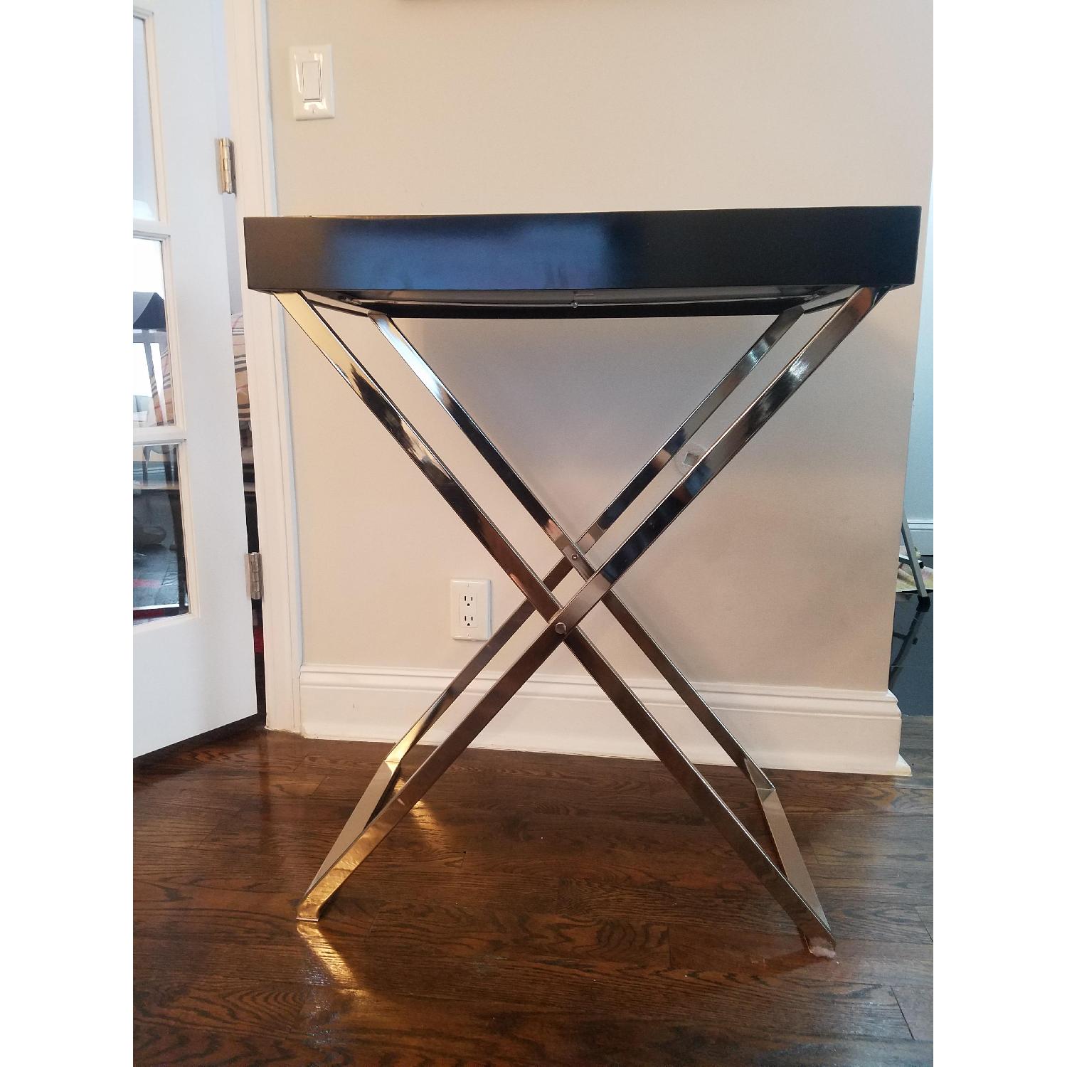 West Elm Butler Black Lacquer Tray w/ Stand - image-1