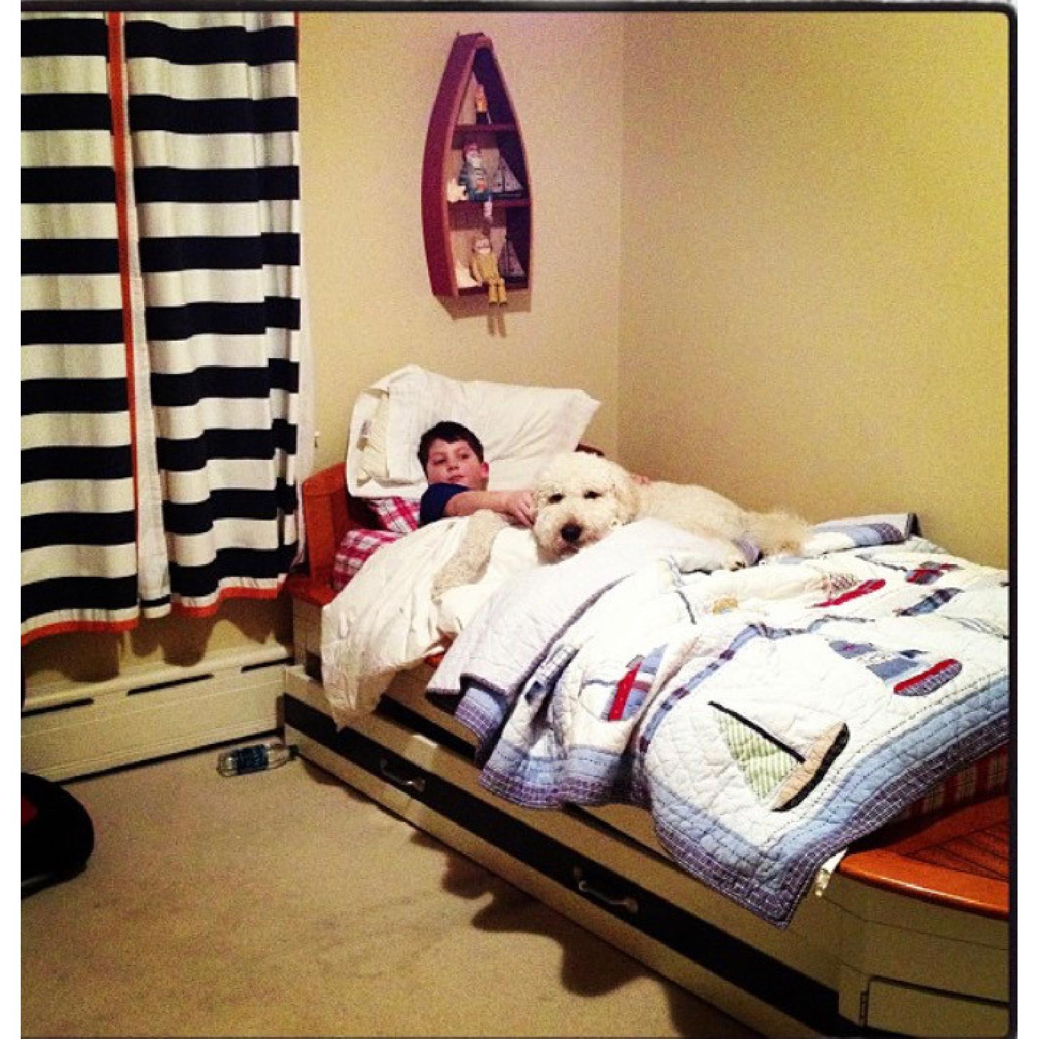 Pottery Barn Kids Speedboat Bed w/ Trundle AptDeco