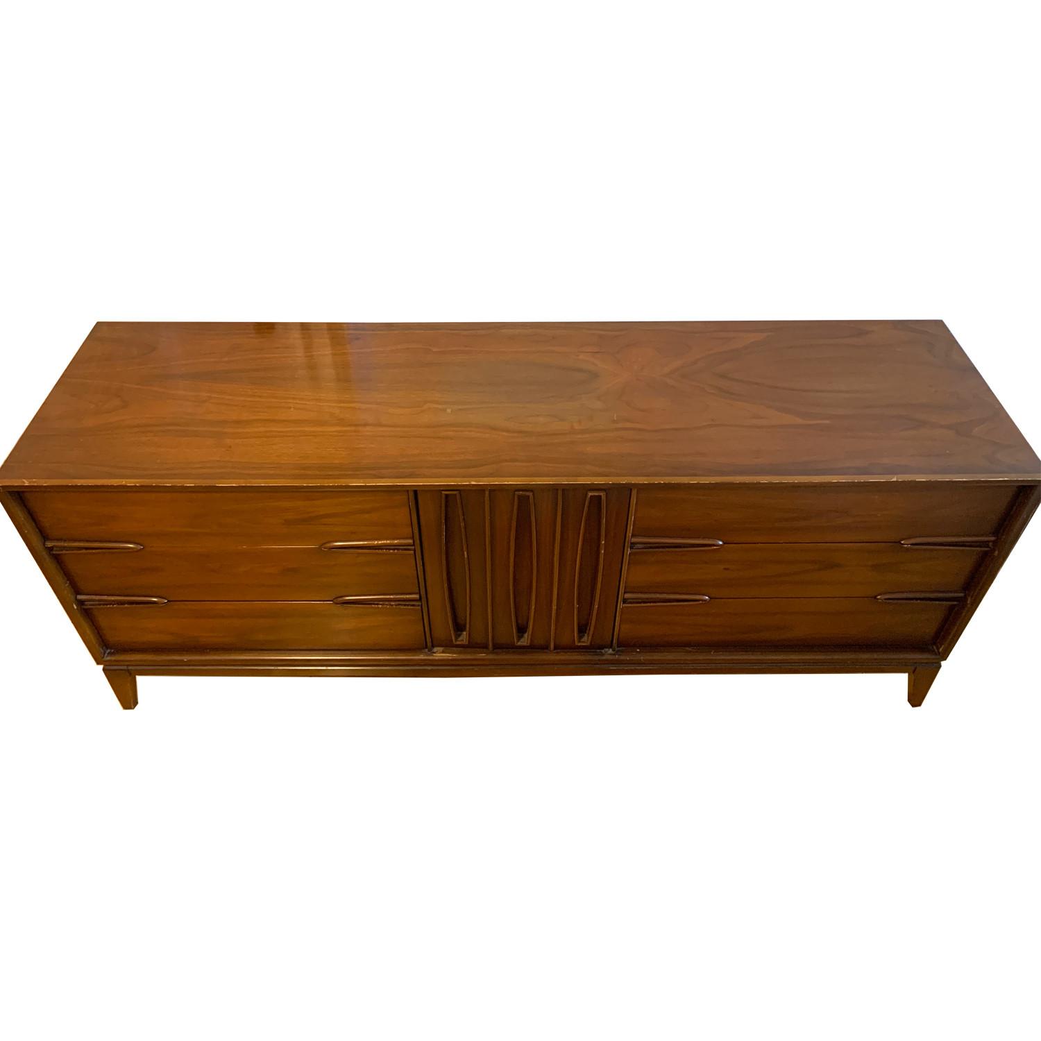 Unagust Vintage Mid Century 9 Drawer Geometric Dresser - image-1