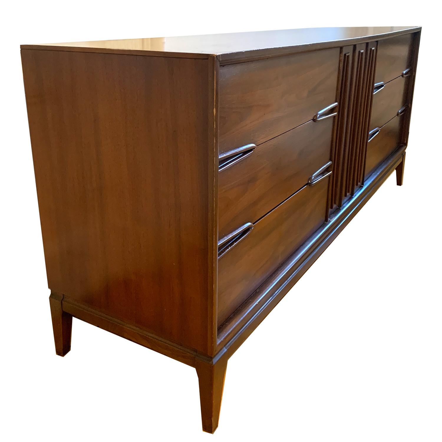 Unagust Vintage Mid Century 9 Drawer Geometric Dresser - image-3