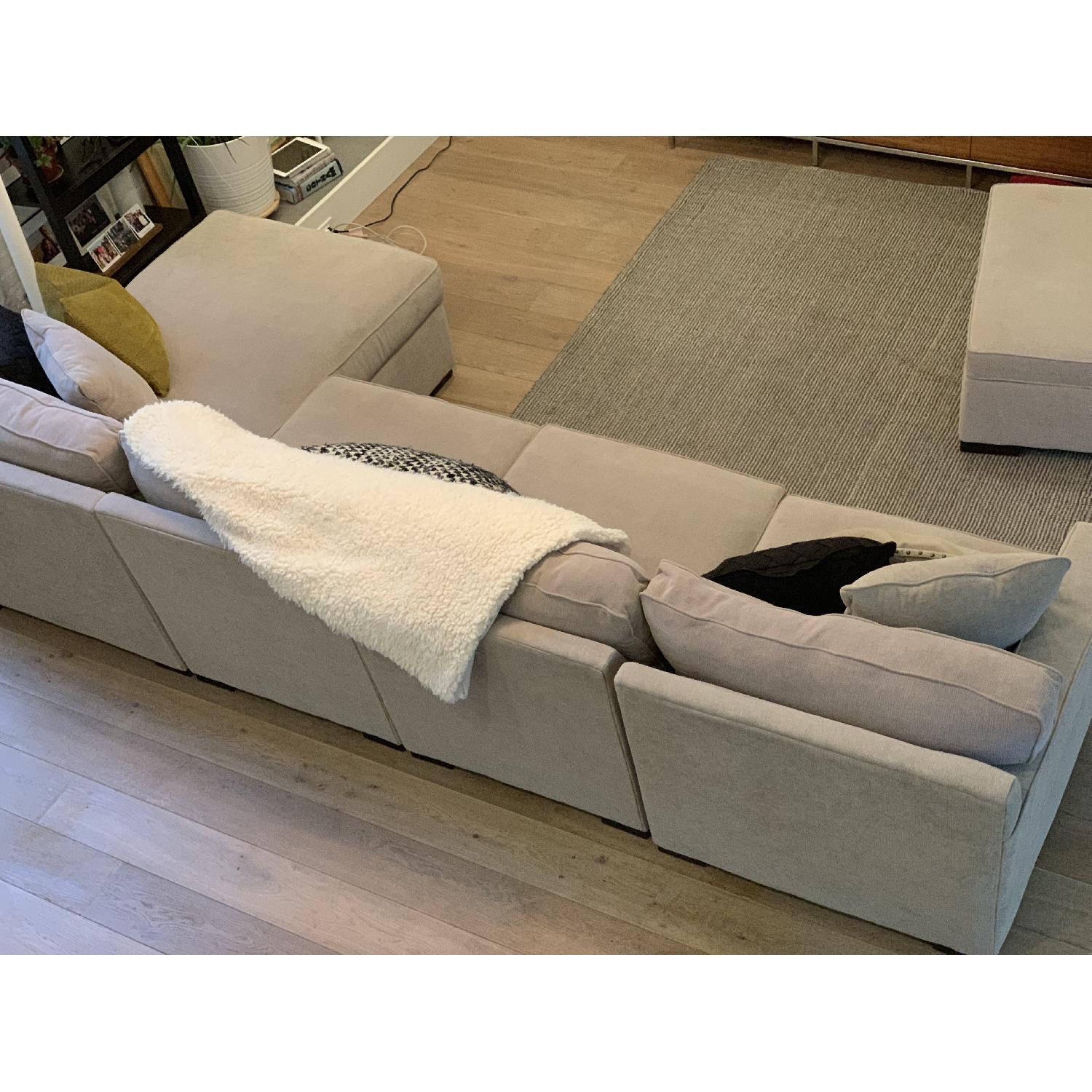 Macy's Radley 4 Piece Chaise Sectional Sofa & Ottoman - image-4