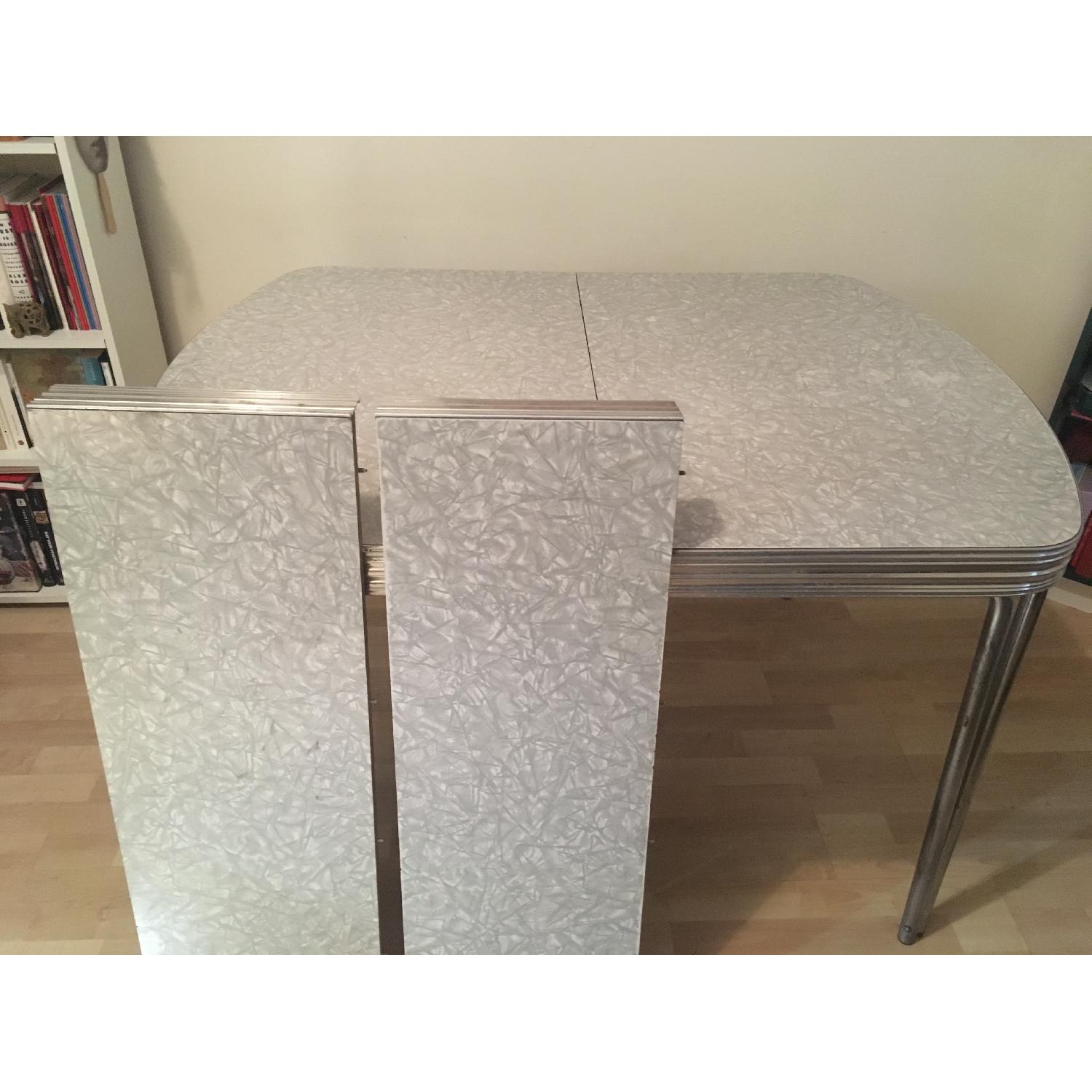 Vintage Formica/Chrome Expandable Dining Table - image-2
