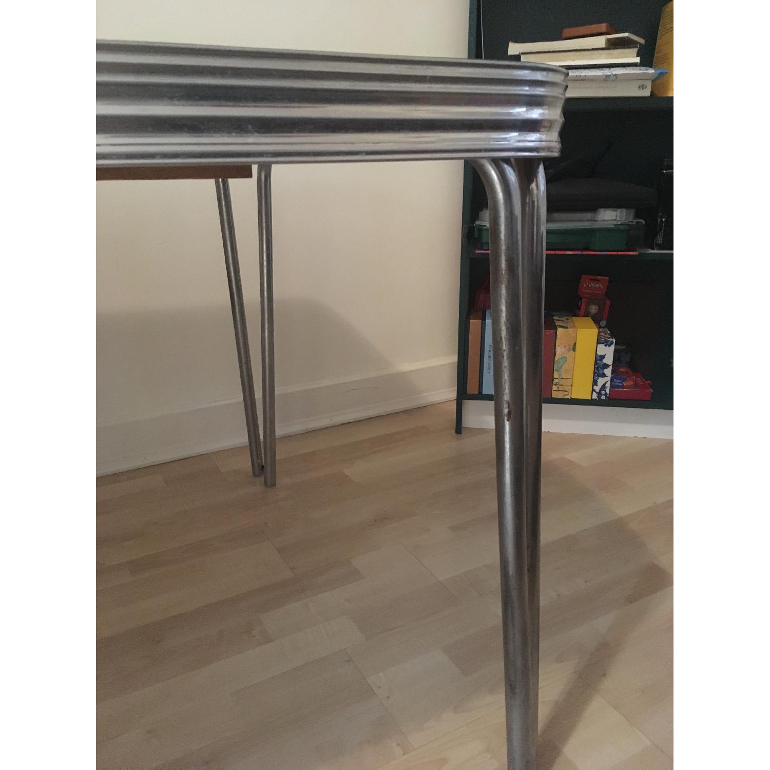 Vintage Formica/Chrome Expandable Dining Table - image-3