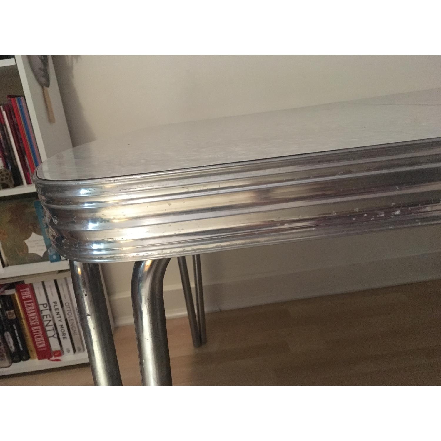 Vintage Formica/Chrome Expandable Dining Table - image-5