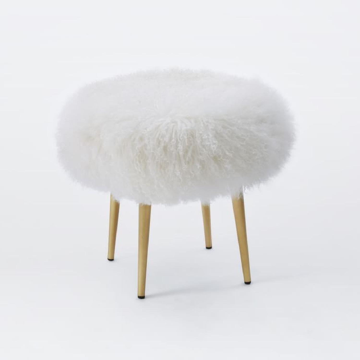 West Elm Mongolian Lamb Stool - image-2