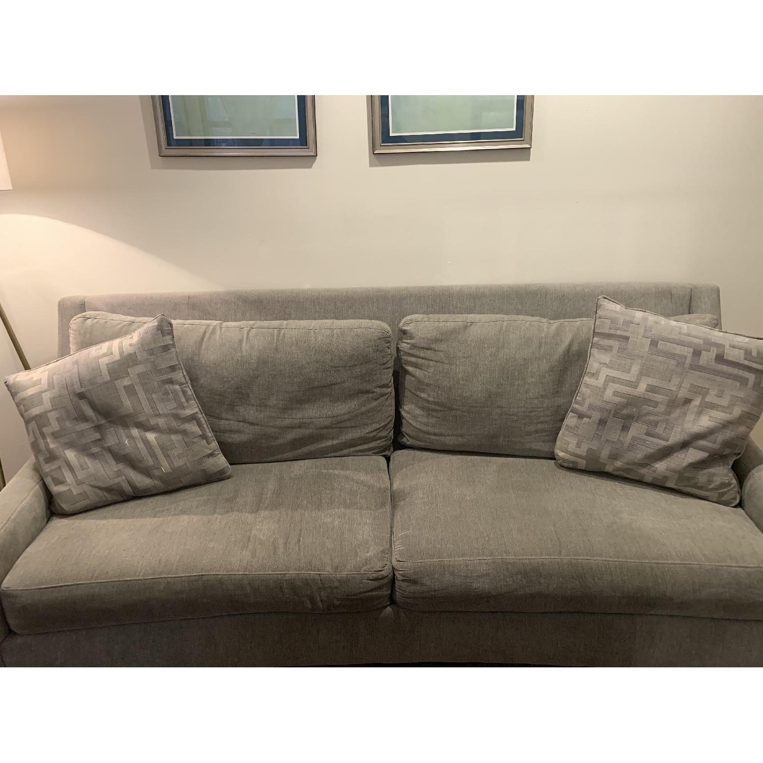 Havertys Dove Grey Sofa - image-1