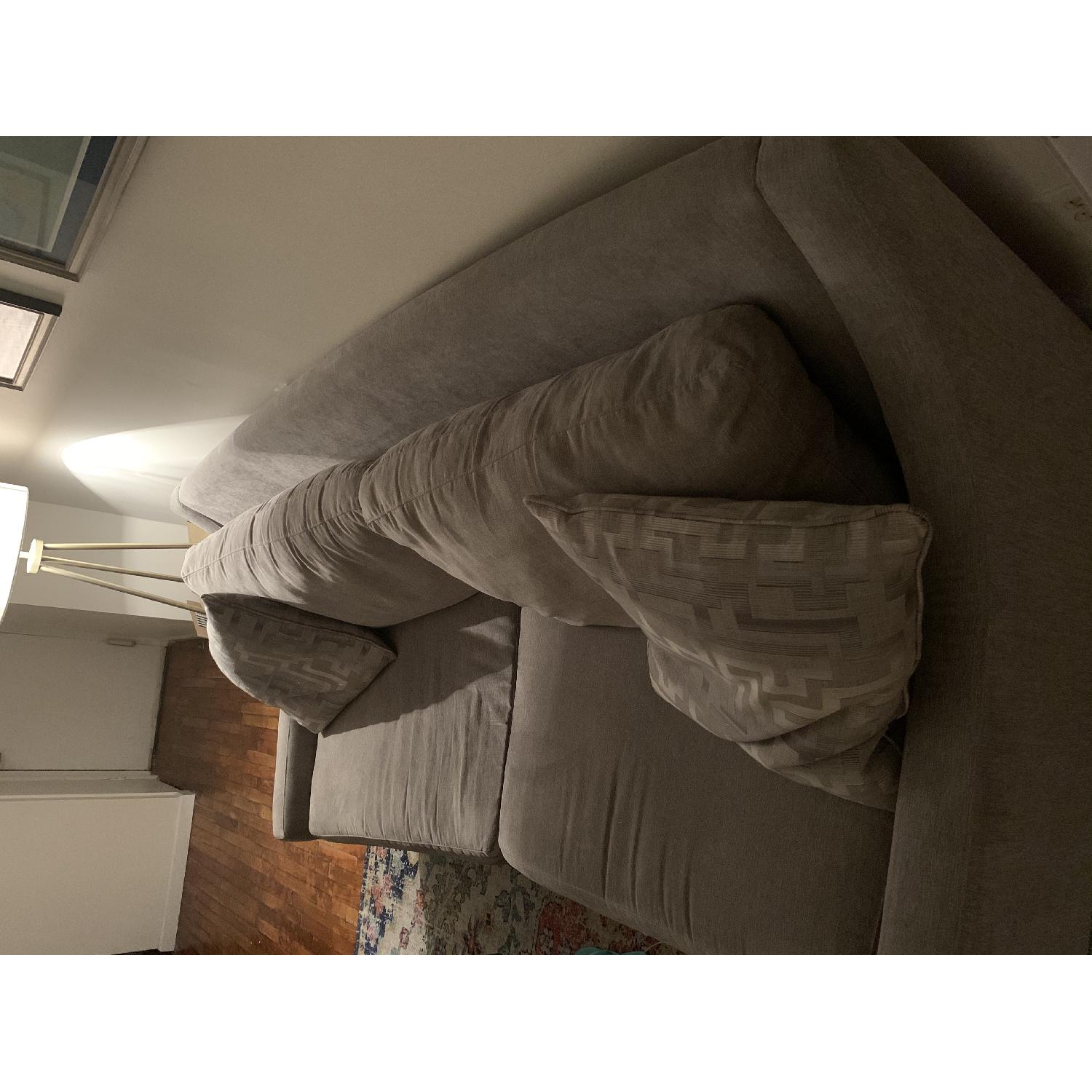 Havertys Dove Grey Sofa - image-4