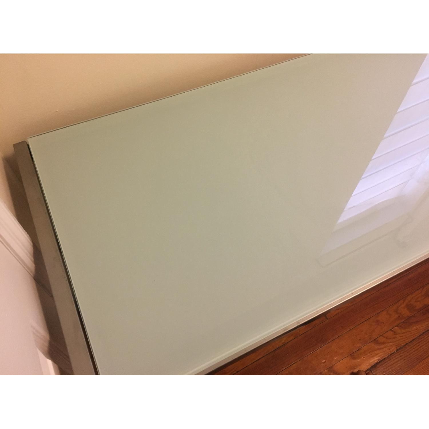 CB2 Trig Frosted Glass Desk with Meta Filing Cabinet - image-5