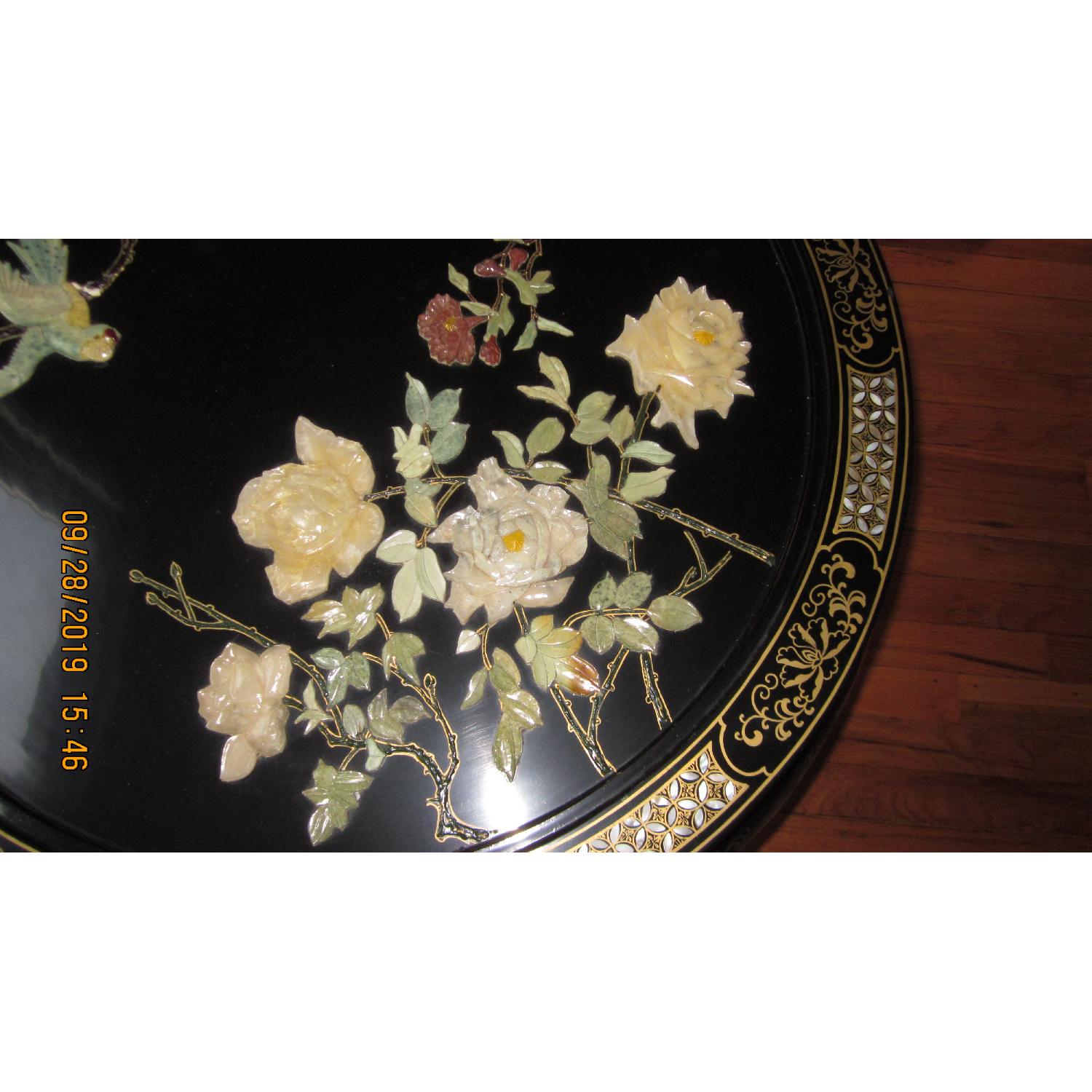 Oriental Tea/Coffee Table w/ 4 Stools - image-5