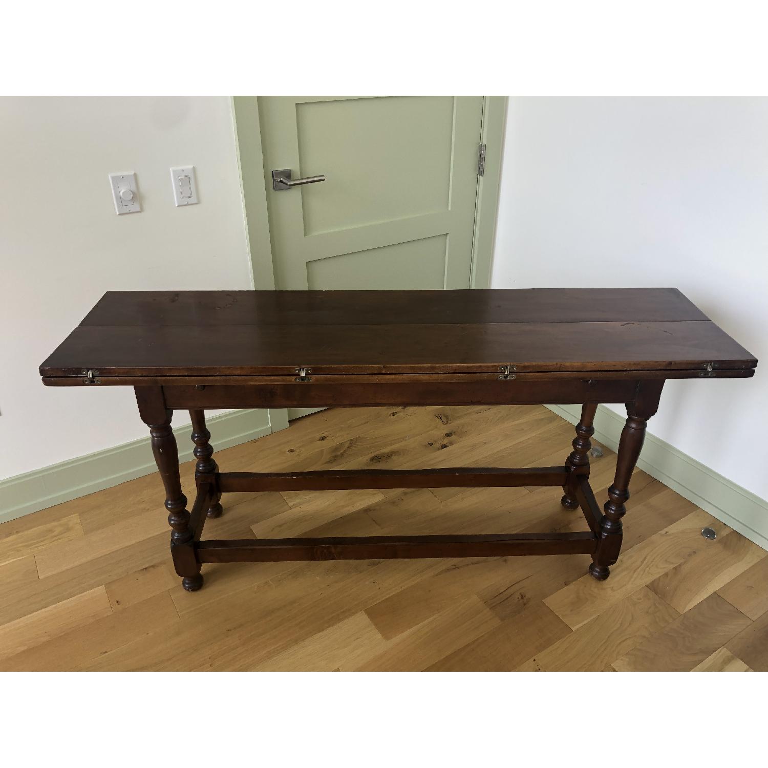 Antique Wooden Folding Dining Table - image-1