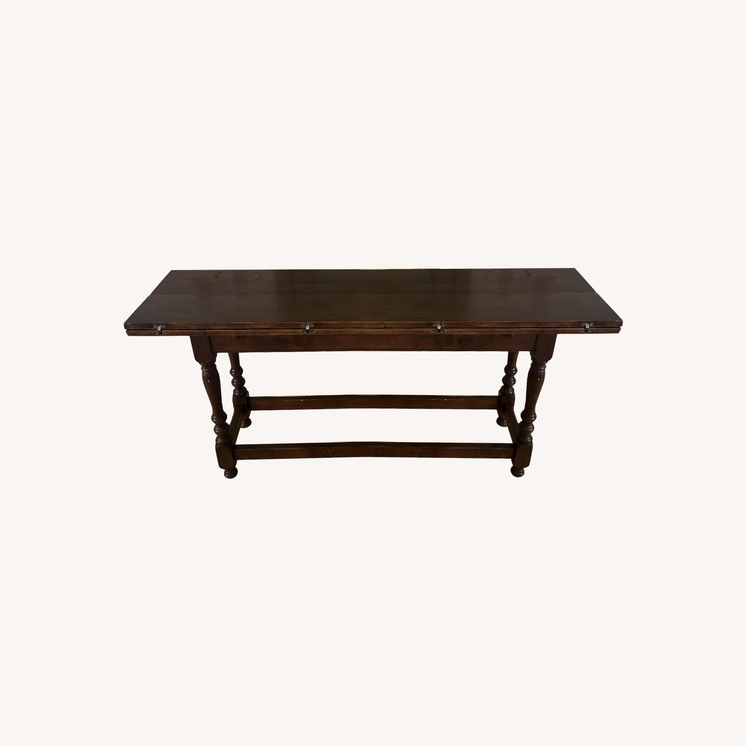 Antique Wooden Folding Dining Table - image-0