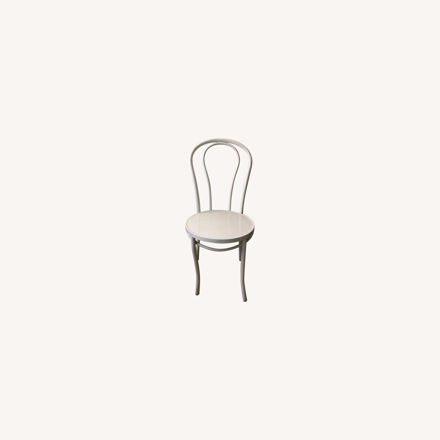 White Metal Dining Chairs AptDeco
