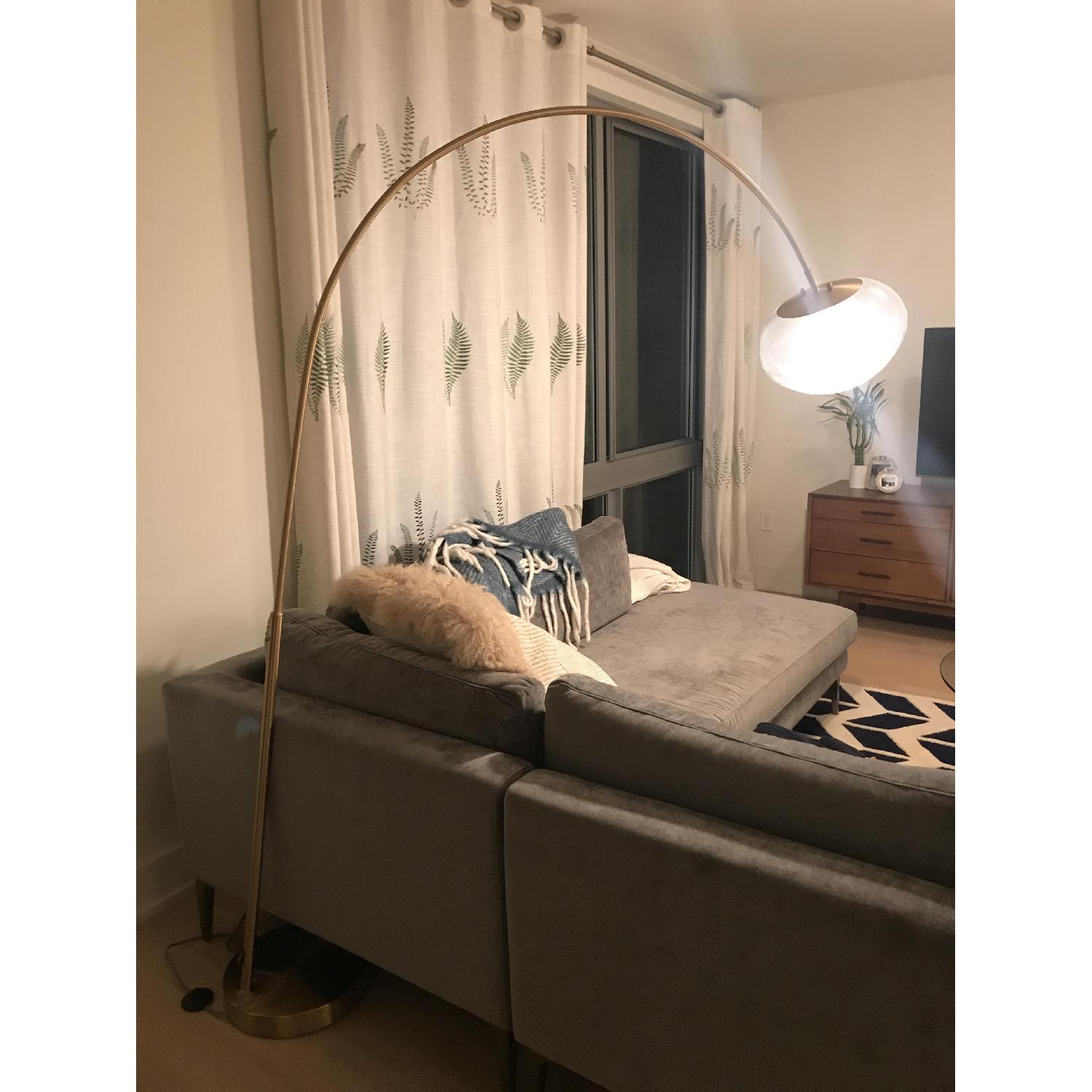 West Elm Overarching Ripple Glass Floor Lamp - image-3