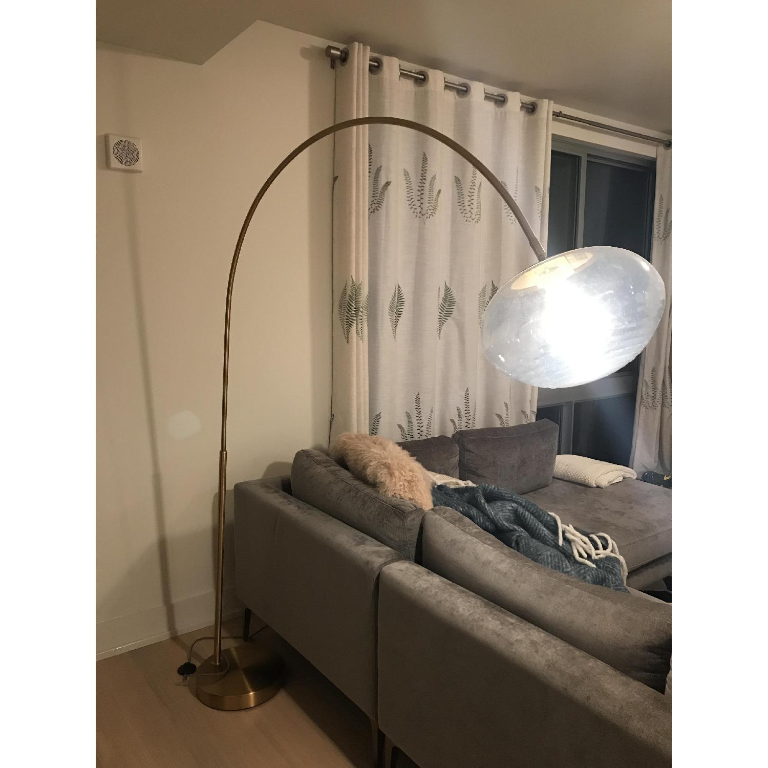West Elm Overarching Ripple Glass Floor Lamp - image-1