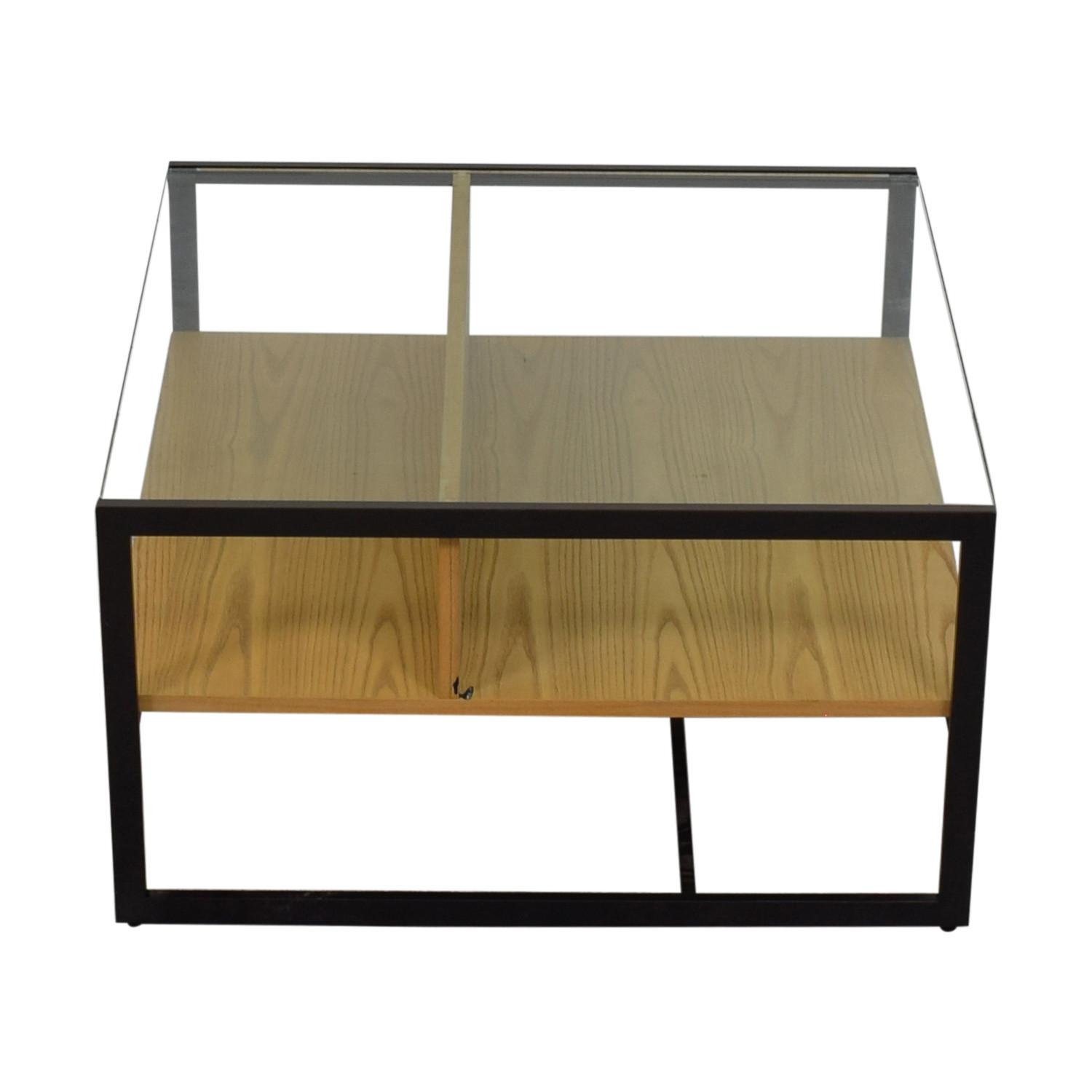West Elm Glass & Wood Display Coffee Table - image-0