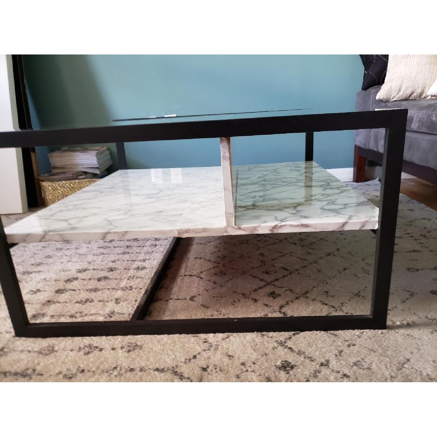 West Elm Glass & Wood Display Coffee Table - image-2
