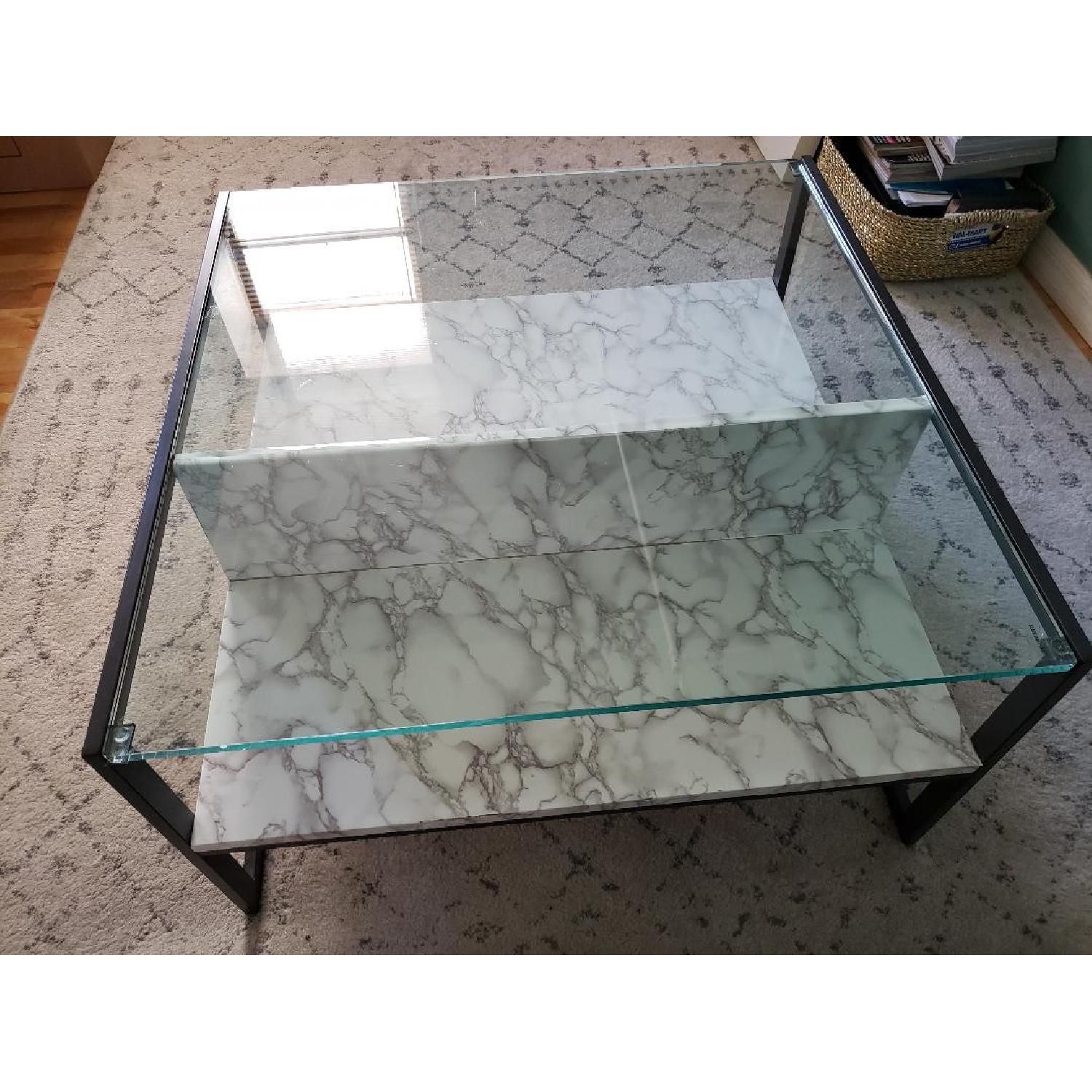 West Elm Glass & Wood Display Coffee Table - image-4