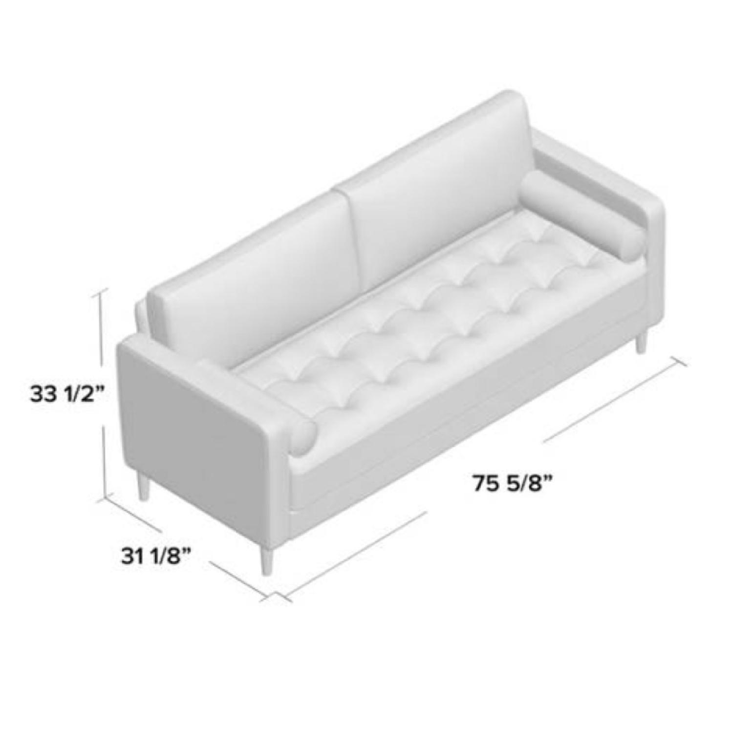 Modern Blue Fabric Sofa - image-3