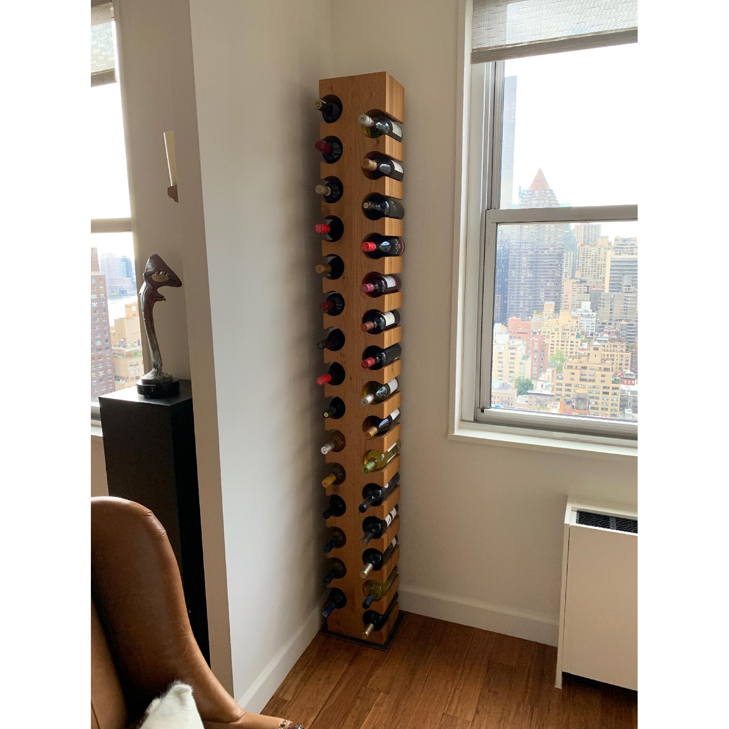 Crate & Barrel Big Sur Natural Oak Standing Wine Rack AptDeco
