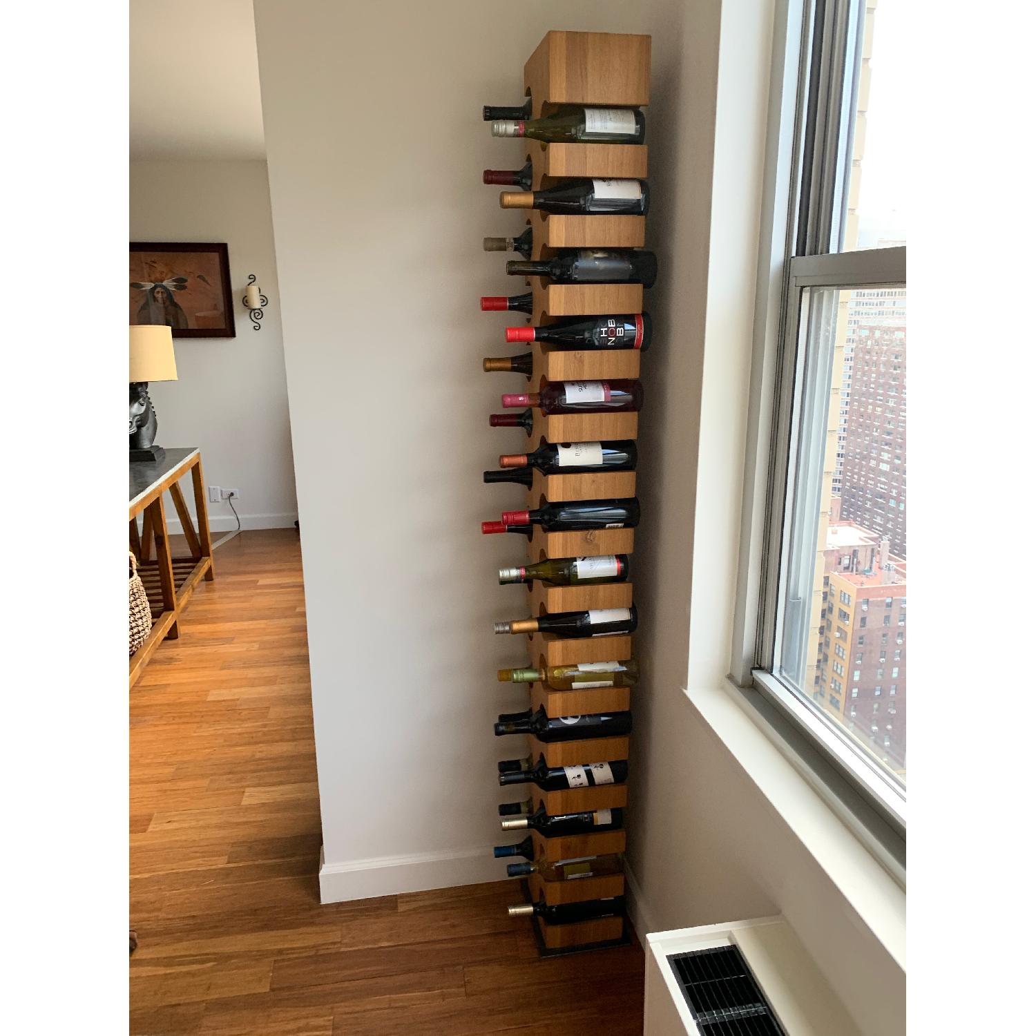 Crate & Barrel Big Sur Natural Oak Standing Wine Rack AptDeco