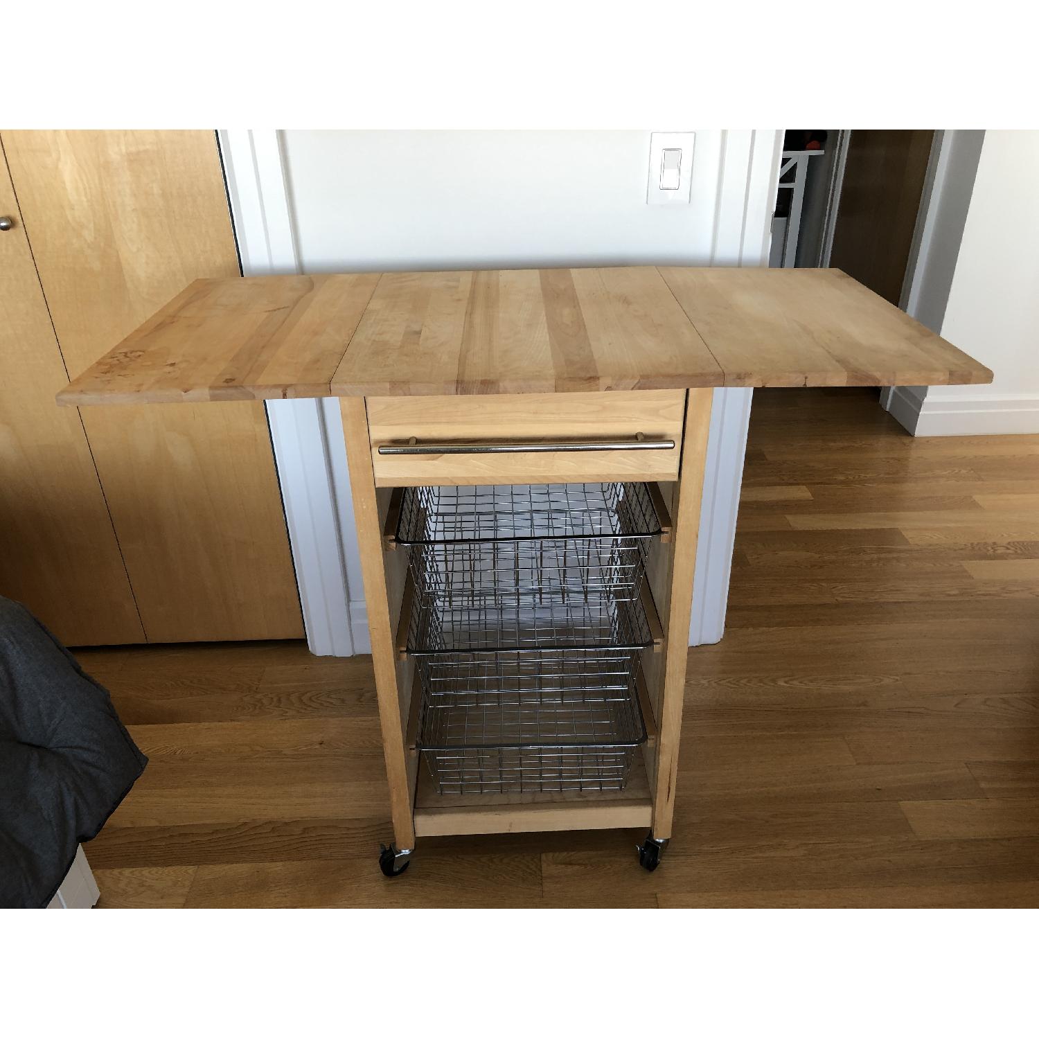 Crate & Barrel Kitchen Butcher's Block Cart/Trolley - image-2