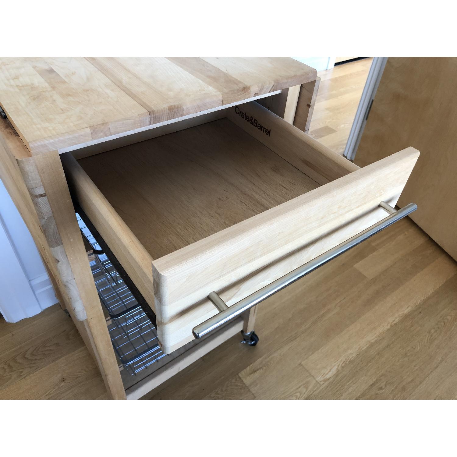 Crate & Barrel Kitchen Butcher's Block Cart/Trolley - image-4