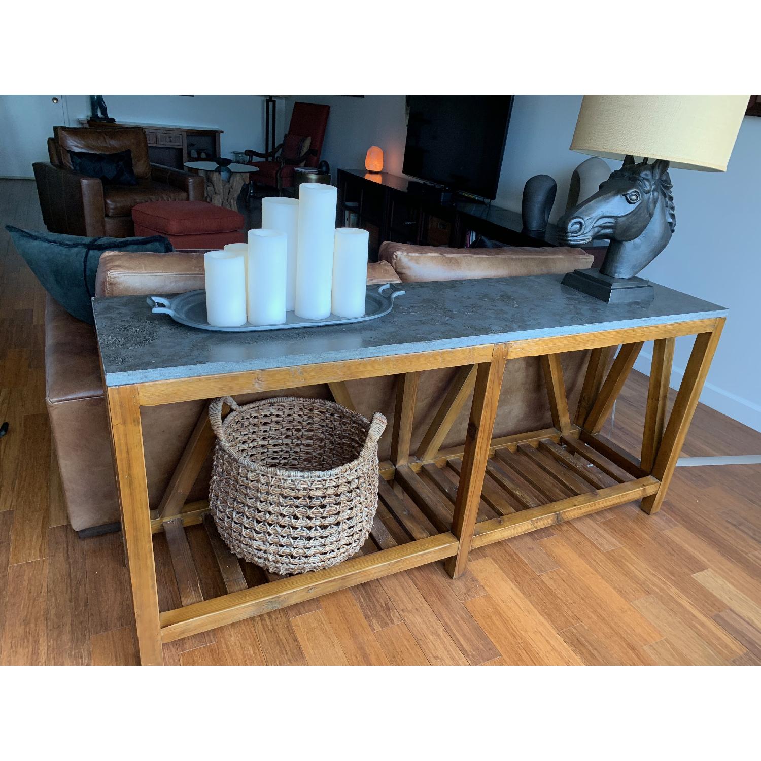 Pottery Barn Metal Horse Lamp w/ Shade - image-3