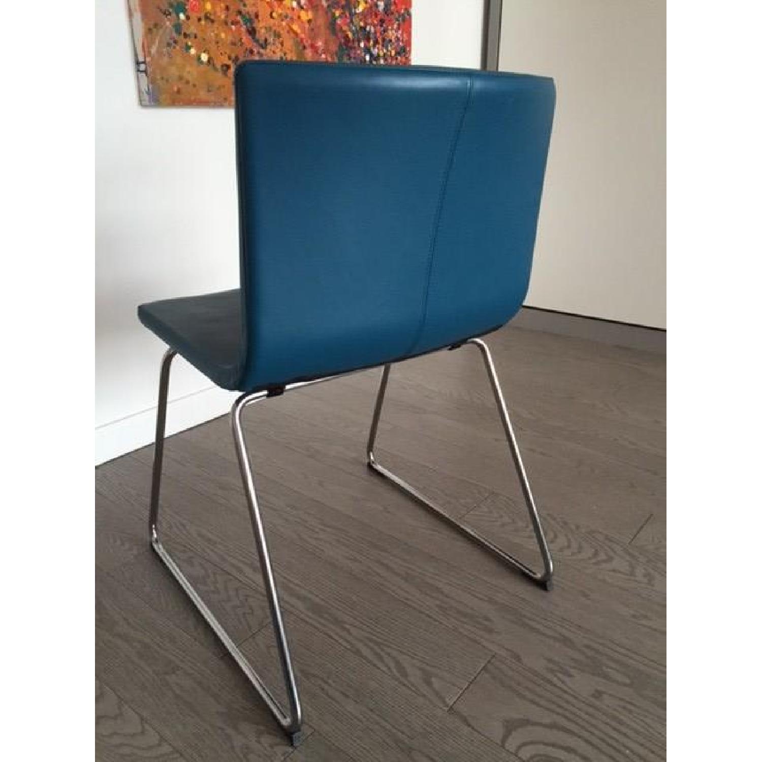 Ikea Glass/Chrome Table w/ 4 Leather/Chrome Chairs - image-7