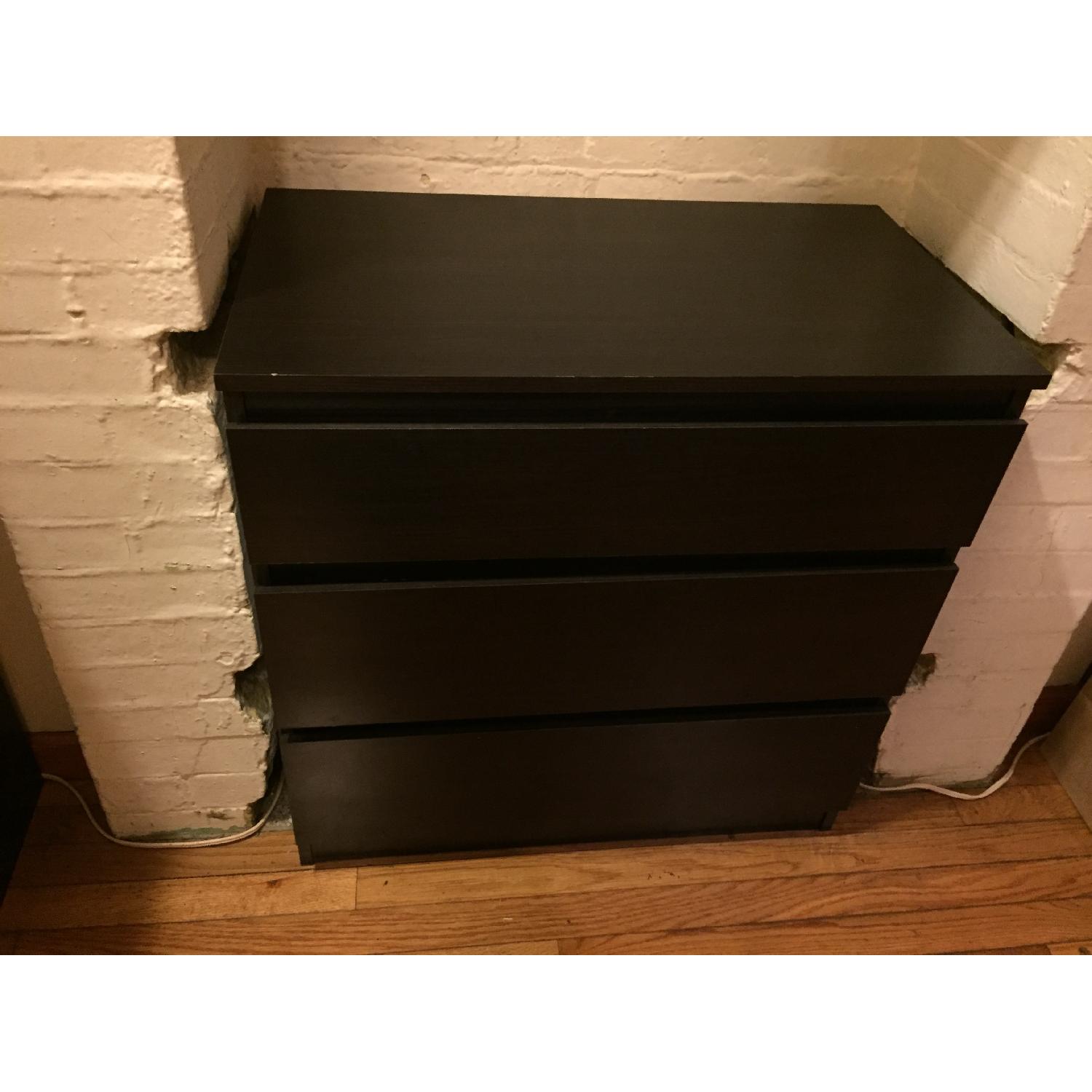 Ikea Black 3 Drawer Dresser - image-1
