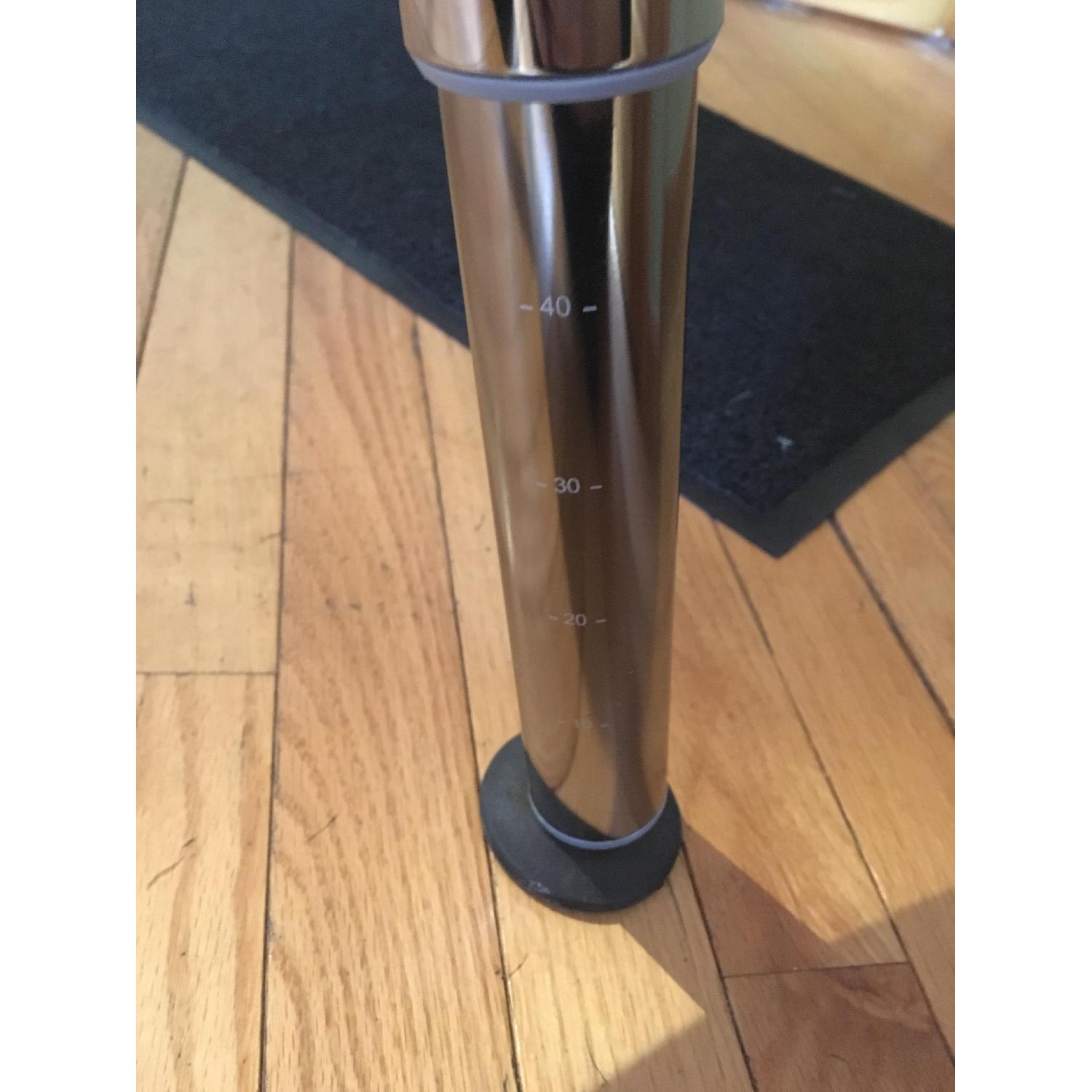 Ikea Large Frosted White Glass Galant Desk w/ Chrome Adjustable Legs - image-5