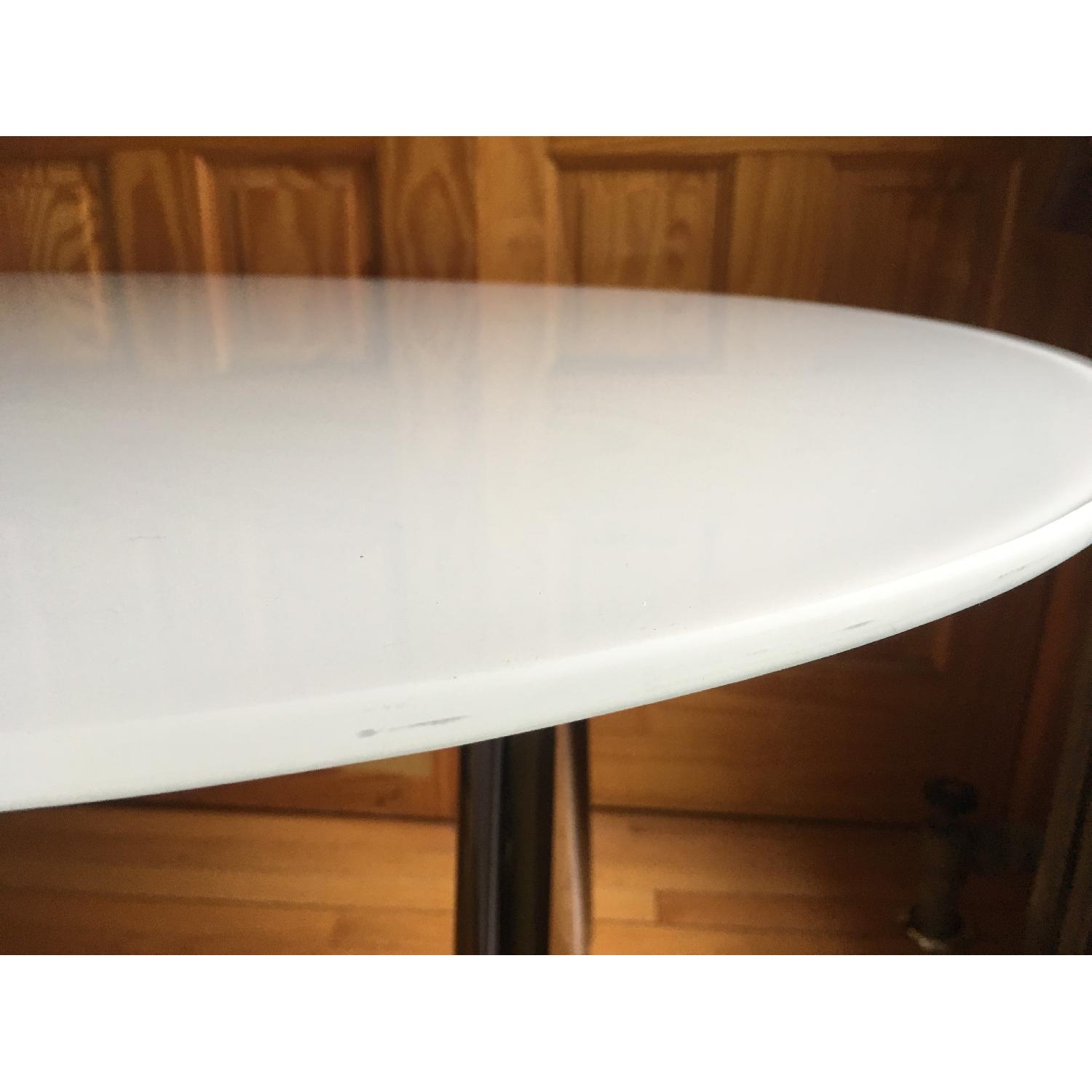 Ikea Large Frosted White Glass Galant Desk w/ Chrome Adjustable Legs - image-8