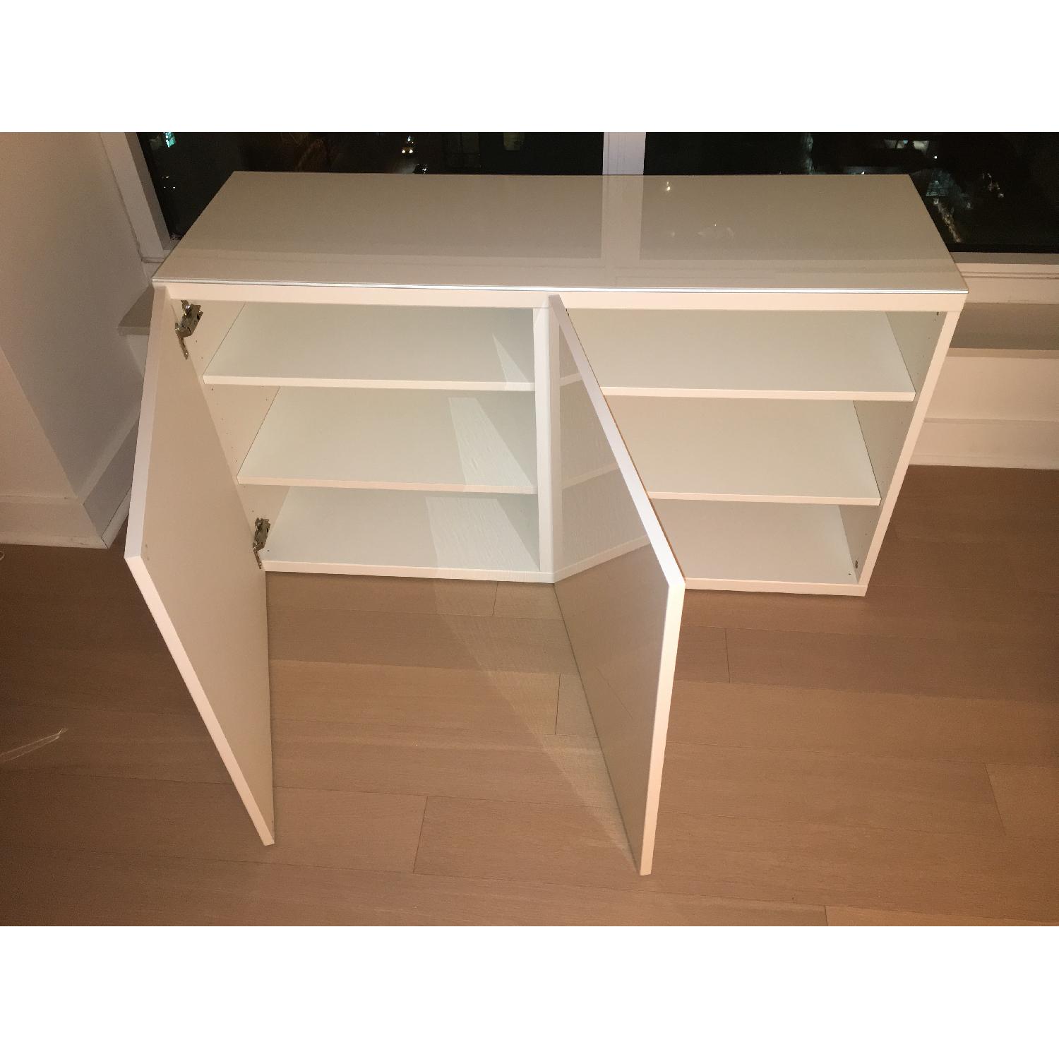 Ikea Besta Shelf Unit w/ Glass Top AptDeco