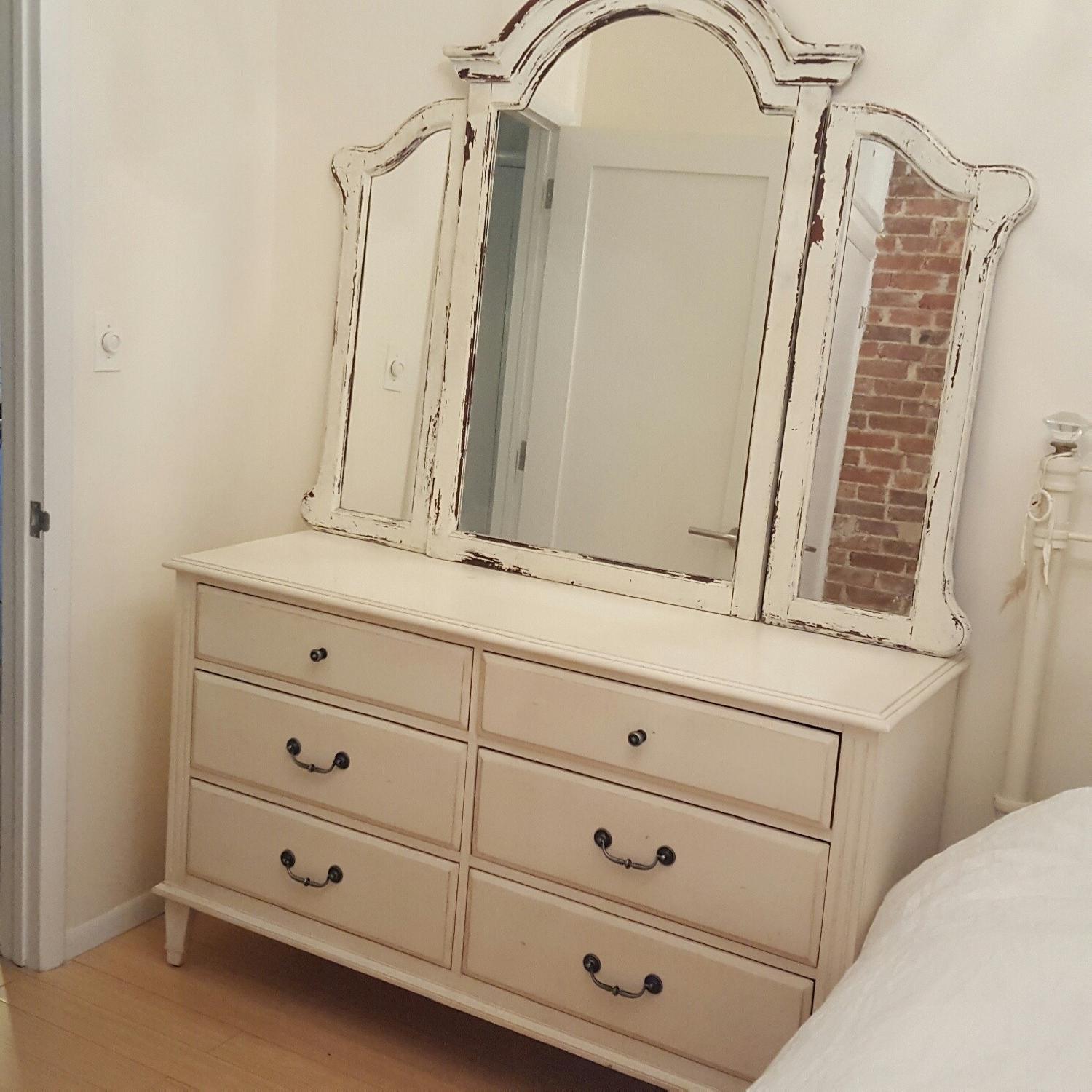 Ethan Allen Shabby Chic Dresser in Cream Color - image-1