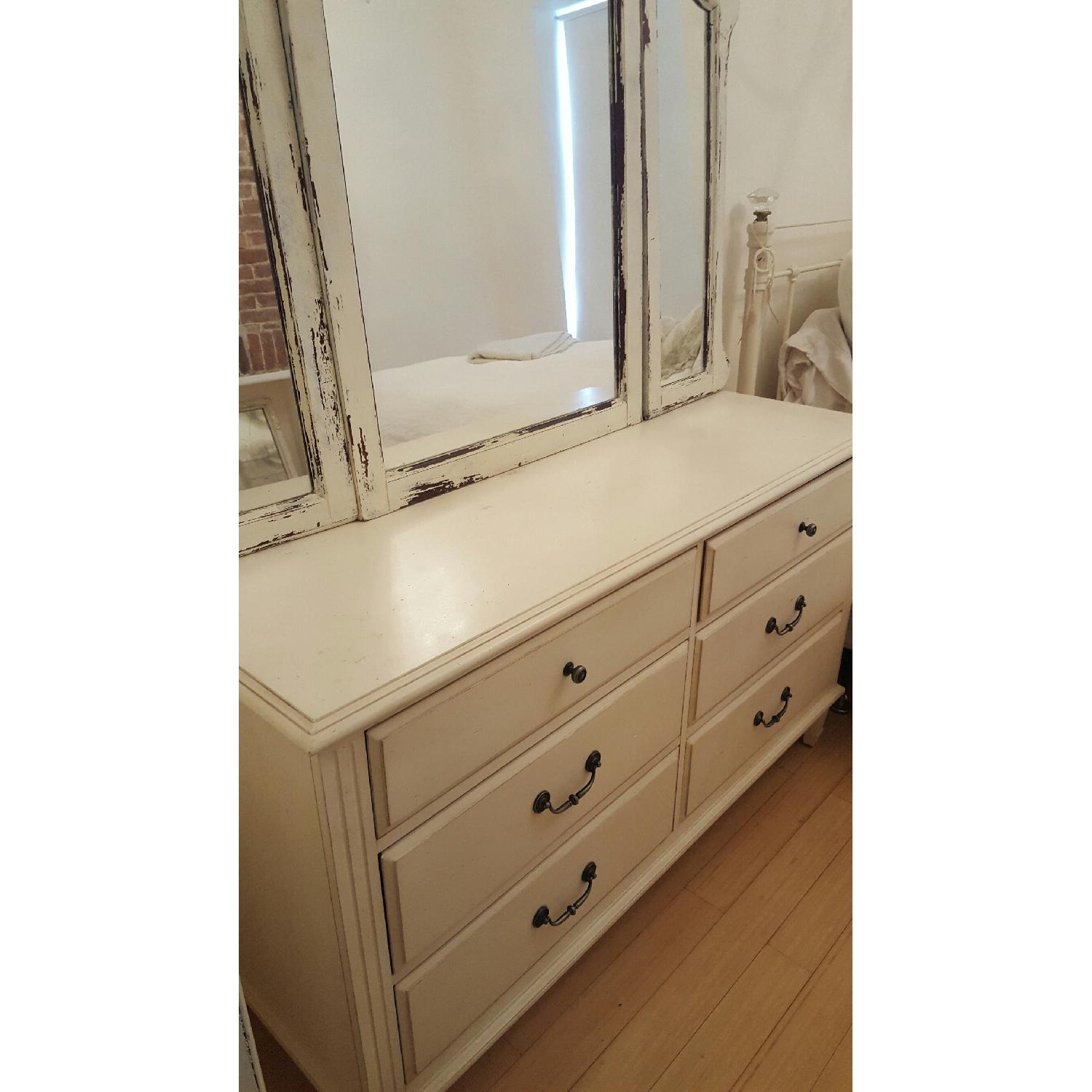 Ethan Allen Shabby Chic Dresser in Cream Color - image-3