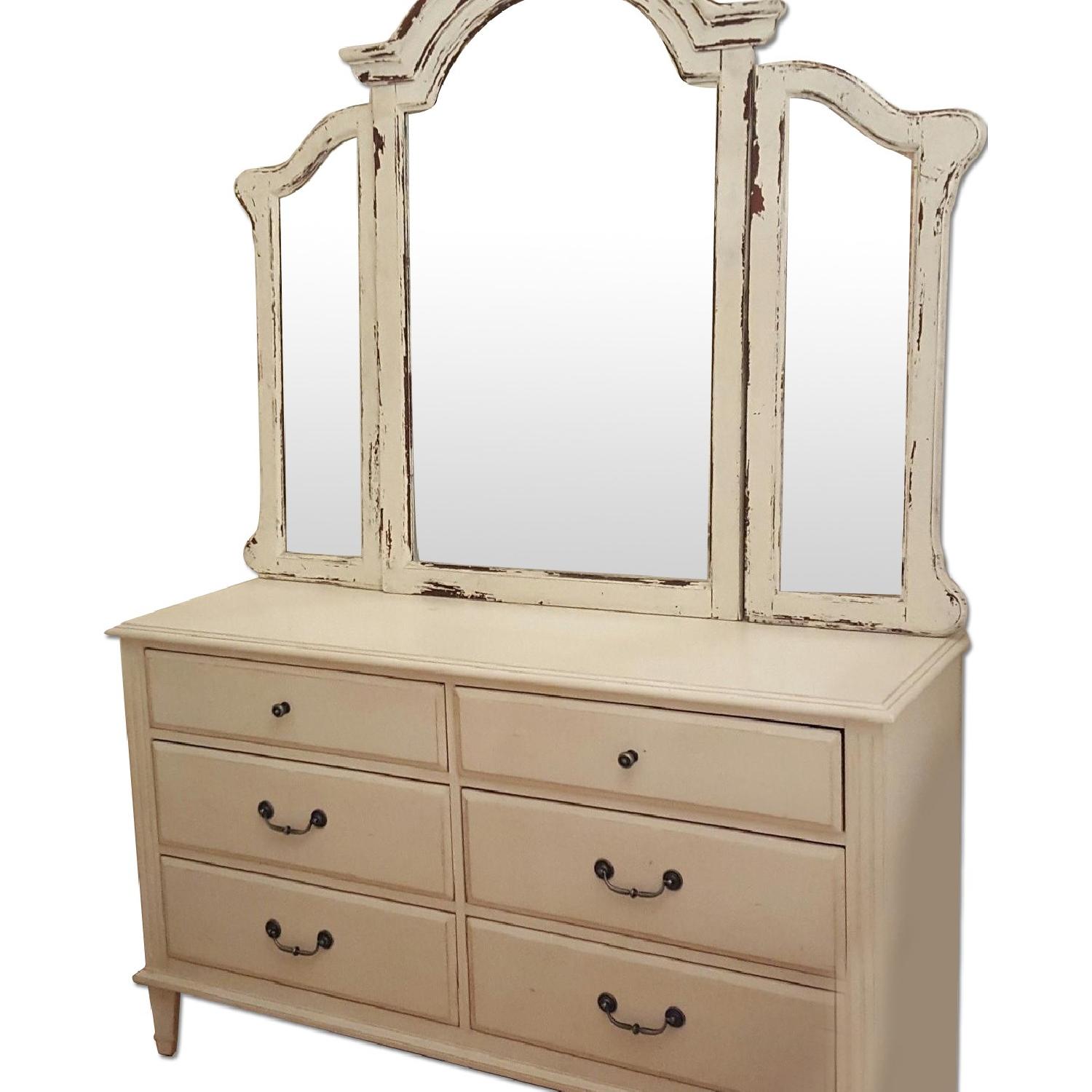 Ethan Allen Shabby Chic Dresser in Cream Color - image-0