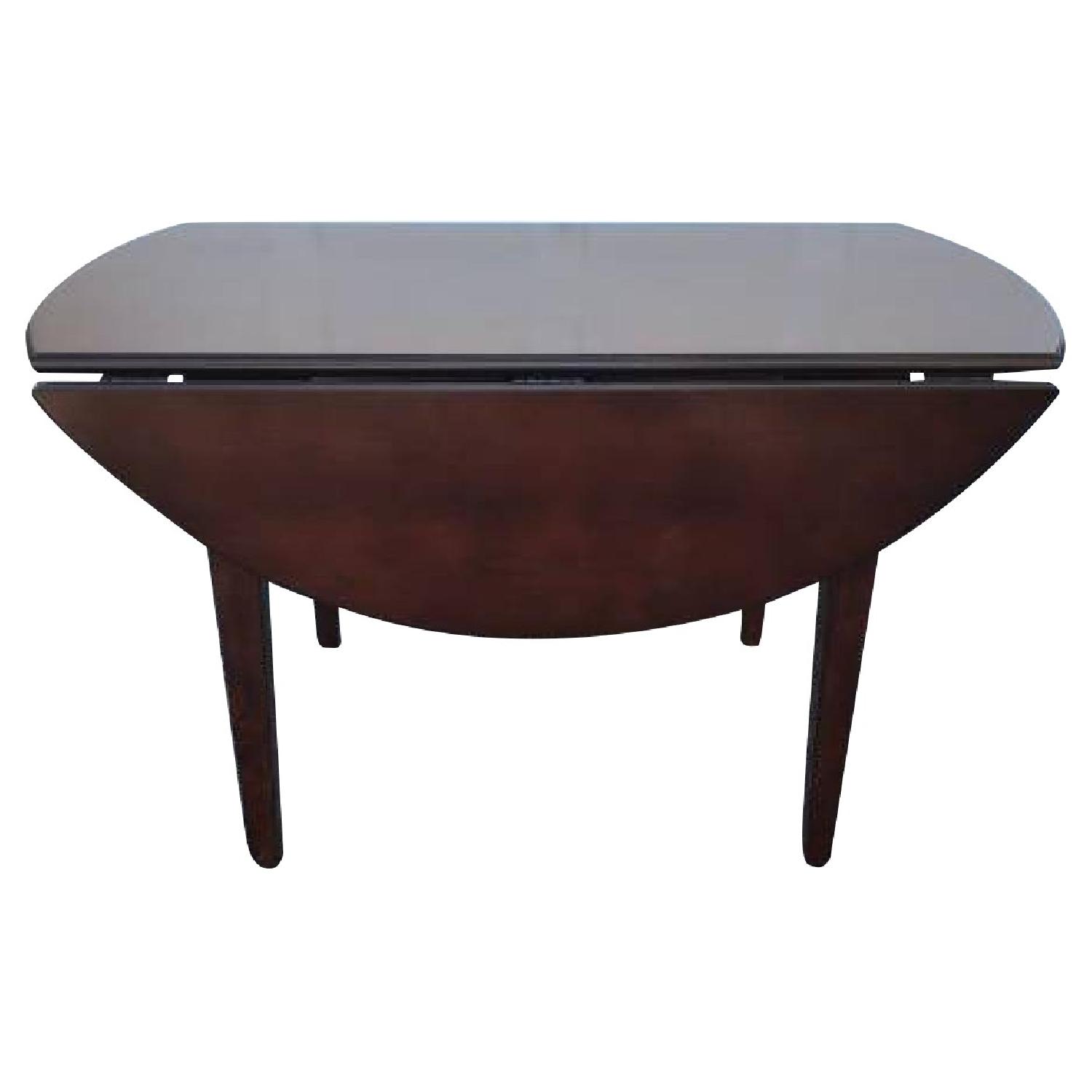 Macy's Addison Solid Wood Round Drop Leaf Dining Room Table AptDeco