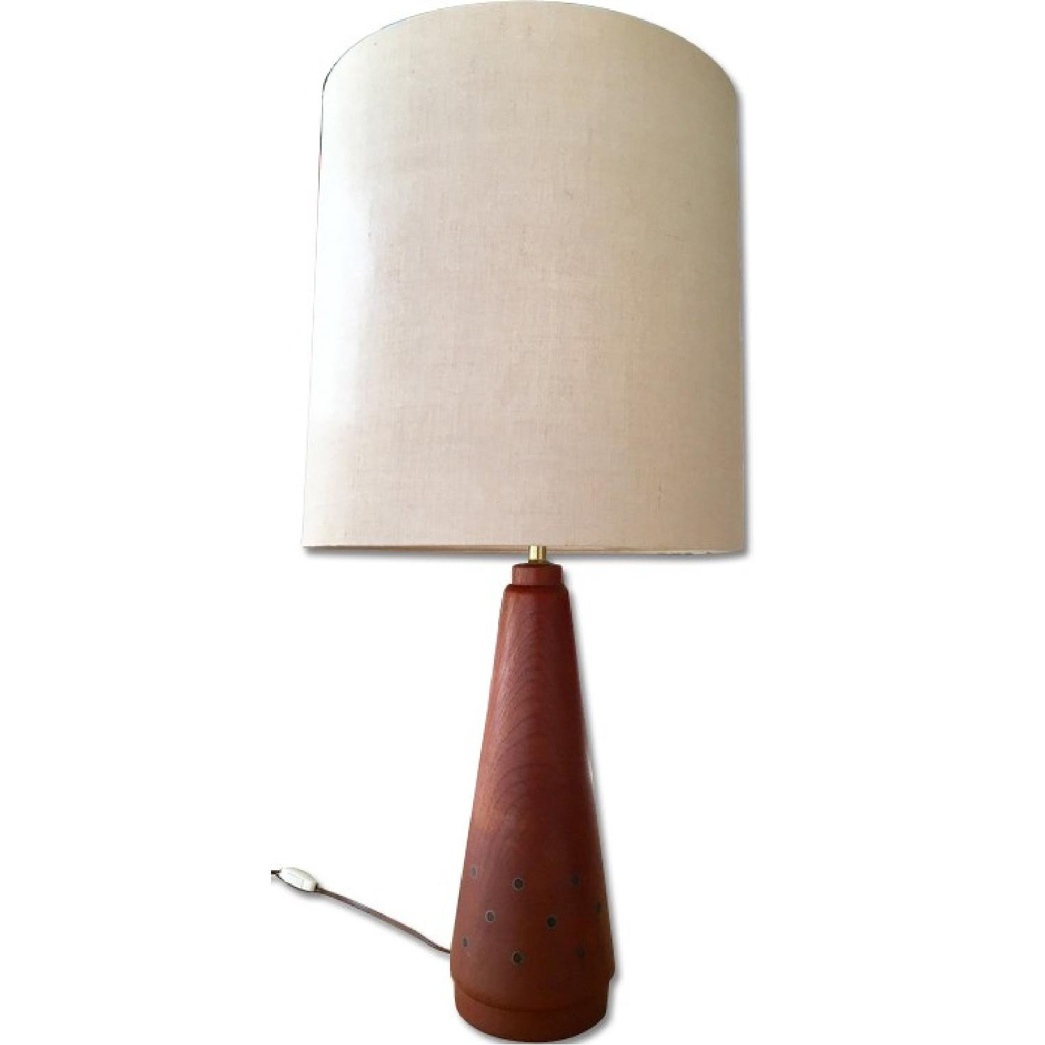 Mid Century Modern Teak Table Lamp - image-0