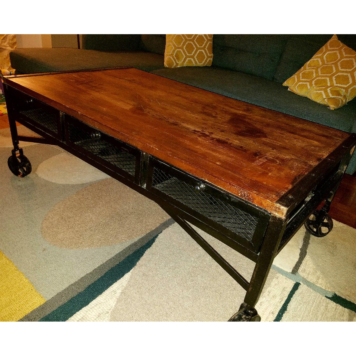 Rustic Industrial Coffee Table - image-0