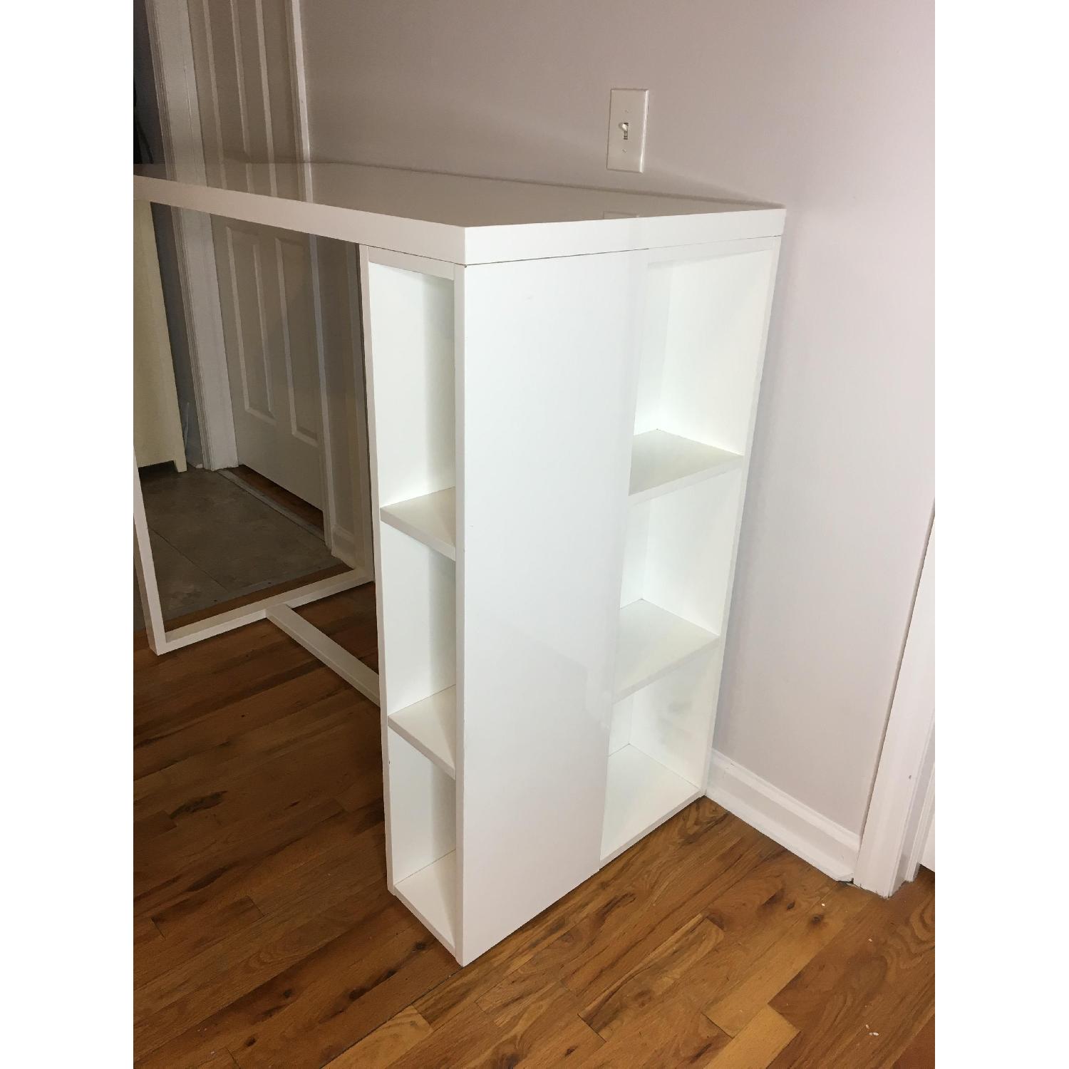 CB2 Tall Dining Table w/ 2 Bar Stools - image-3