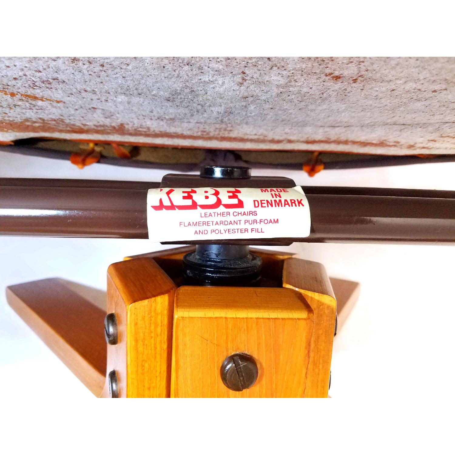 Kebe Danish Leather Recliner Lounge Chair & Ottoman - image-5