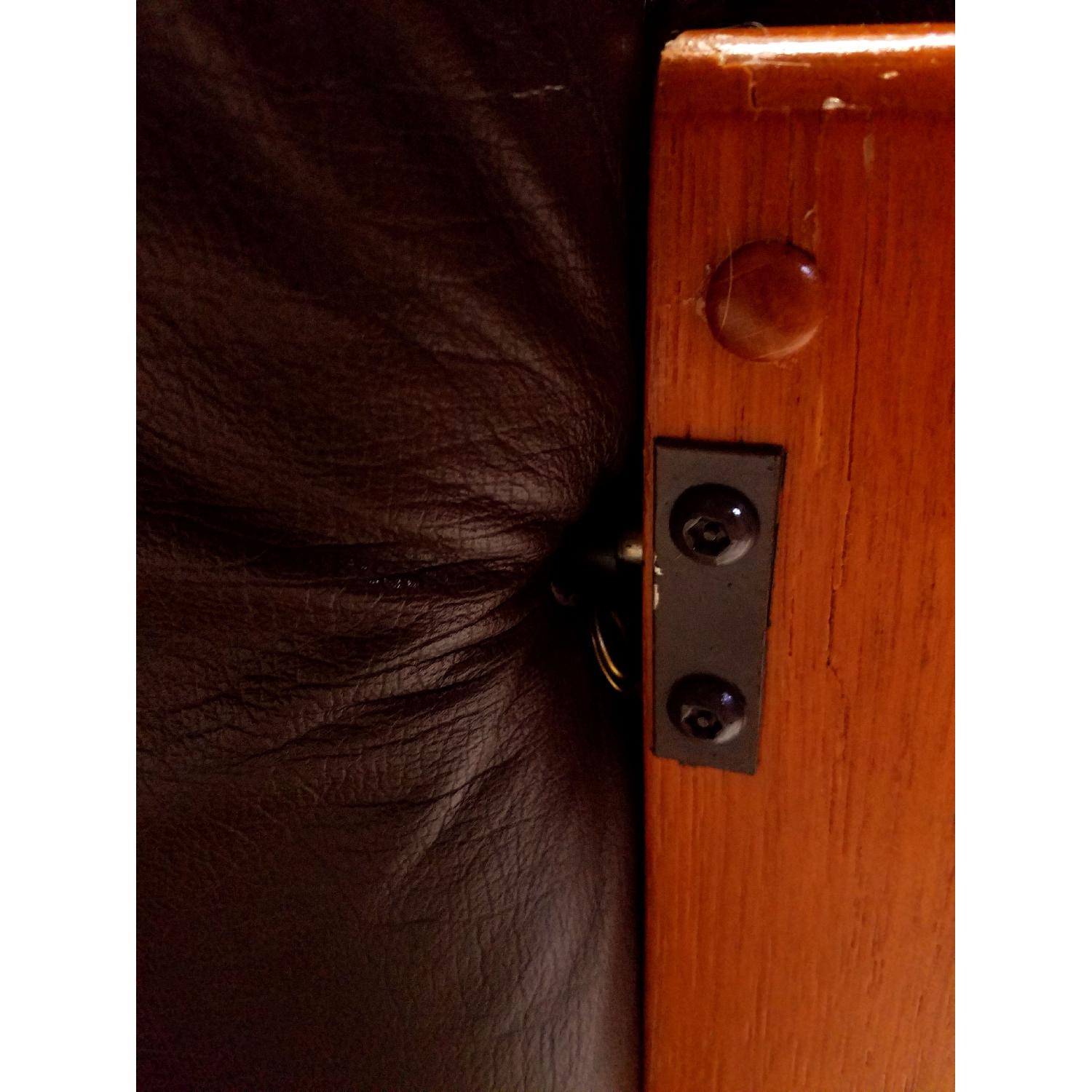 Kebe Danish Leather Recliner Lounge Chair & Ottoman - image-7